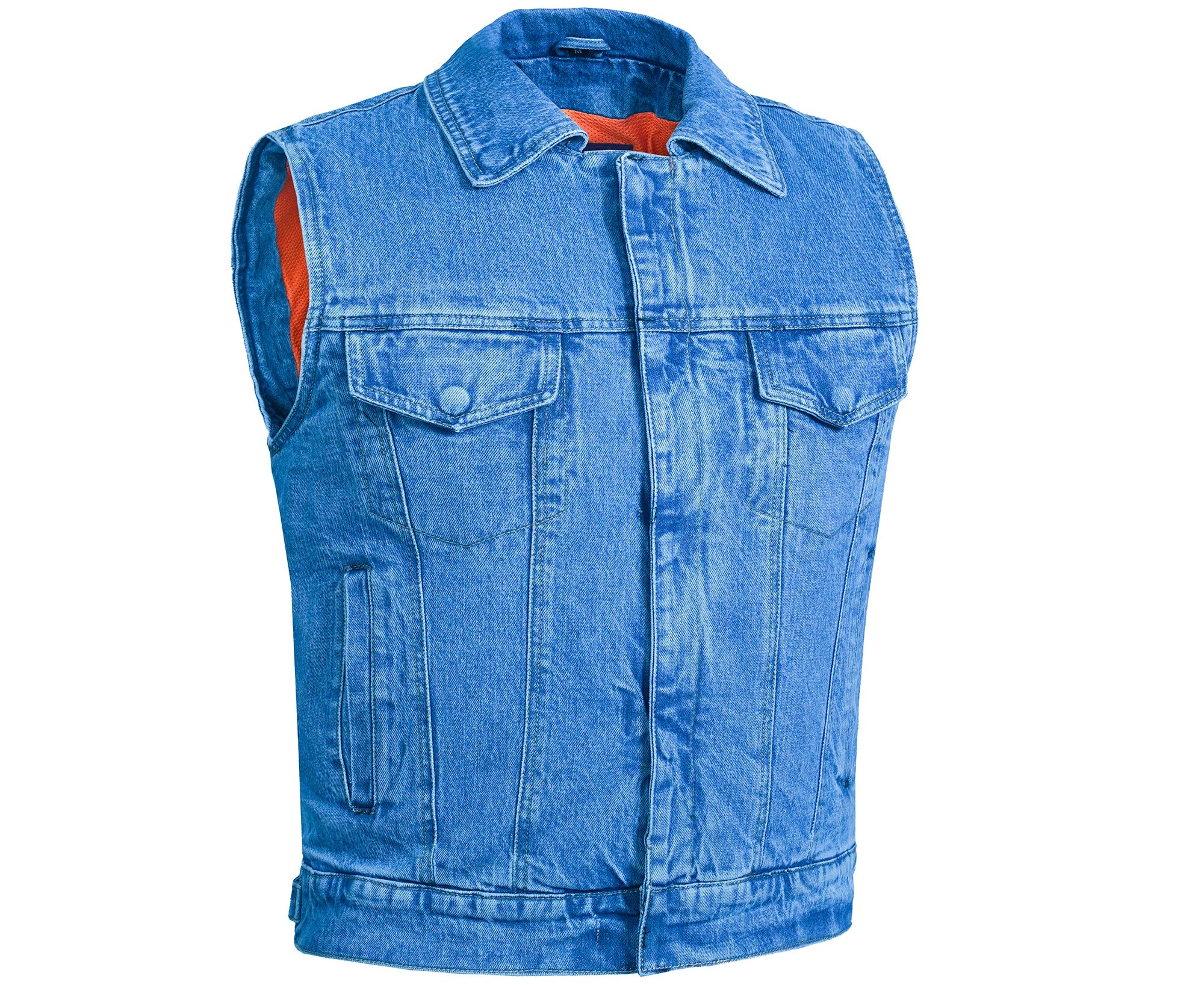 Revival Mens Denim Motorcycle Vest