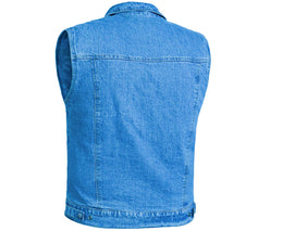 Thunder jack Blue Men's  denim motorcycle vest