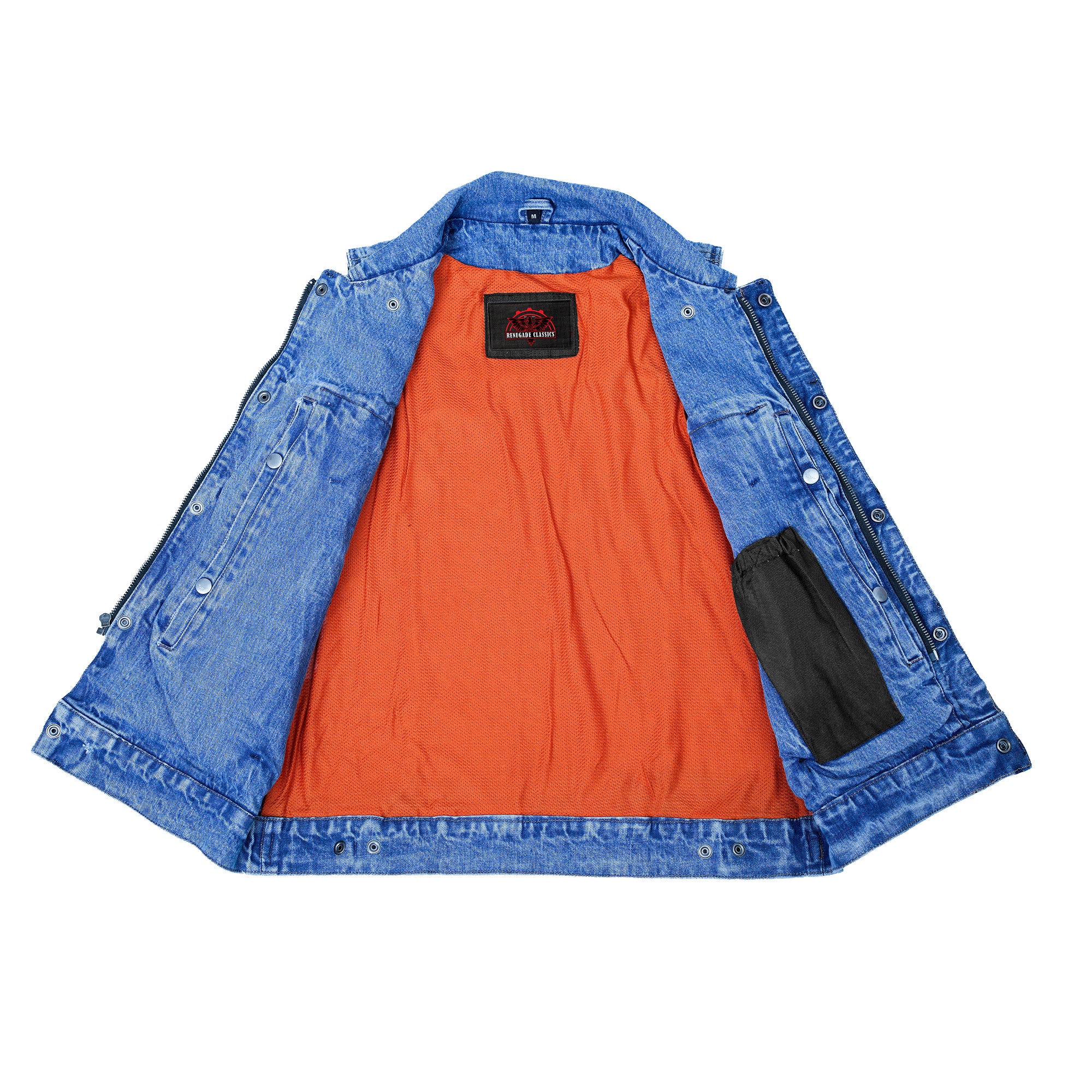 Revival Mens Denim Motorcycle Vest