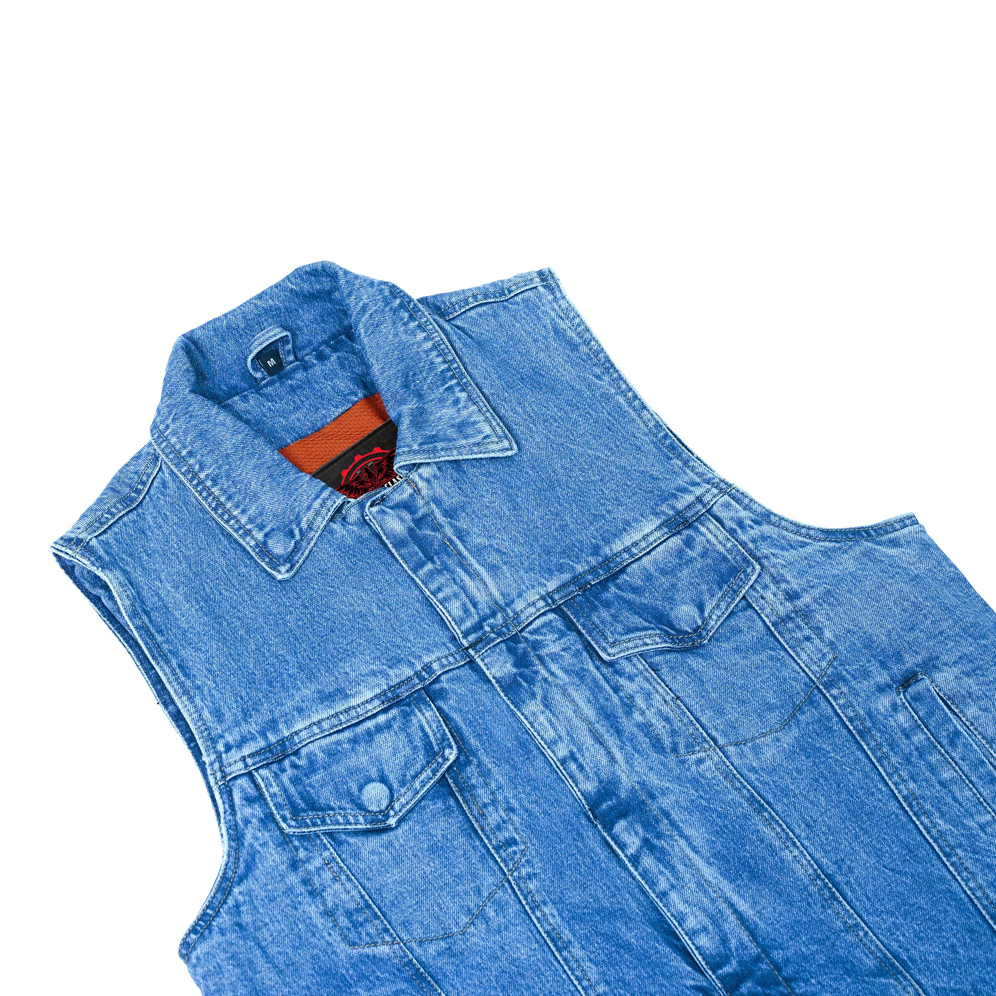 Revival Mens Denim Motorcycle Vest