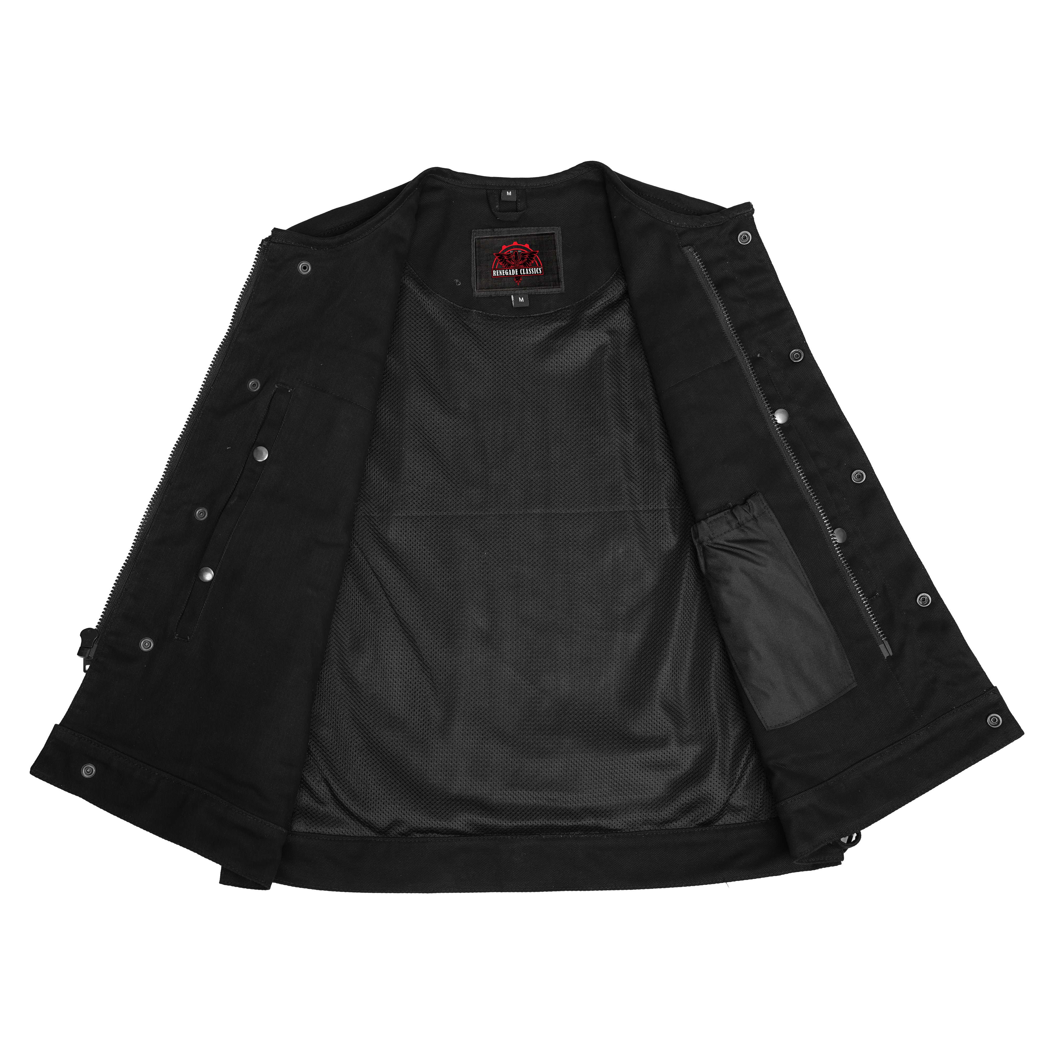 Nightcore™ Mens Black Denim Motorcycle Vest