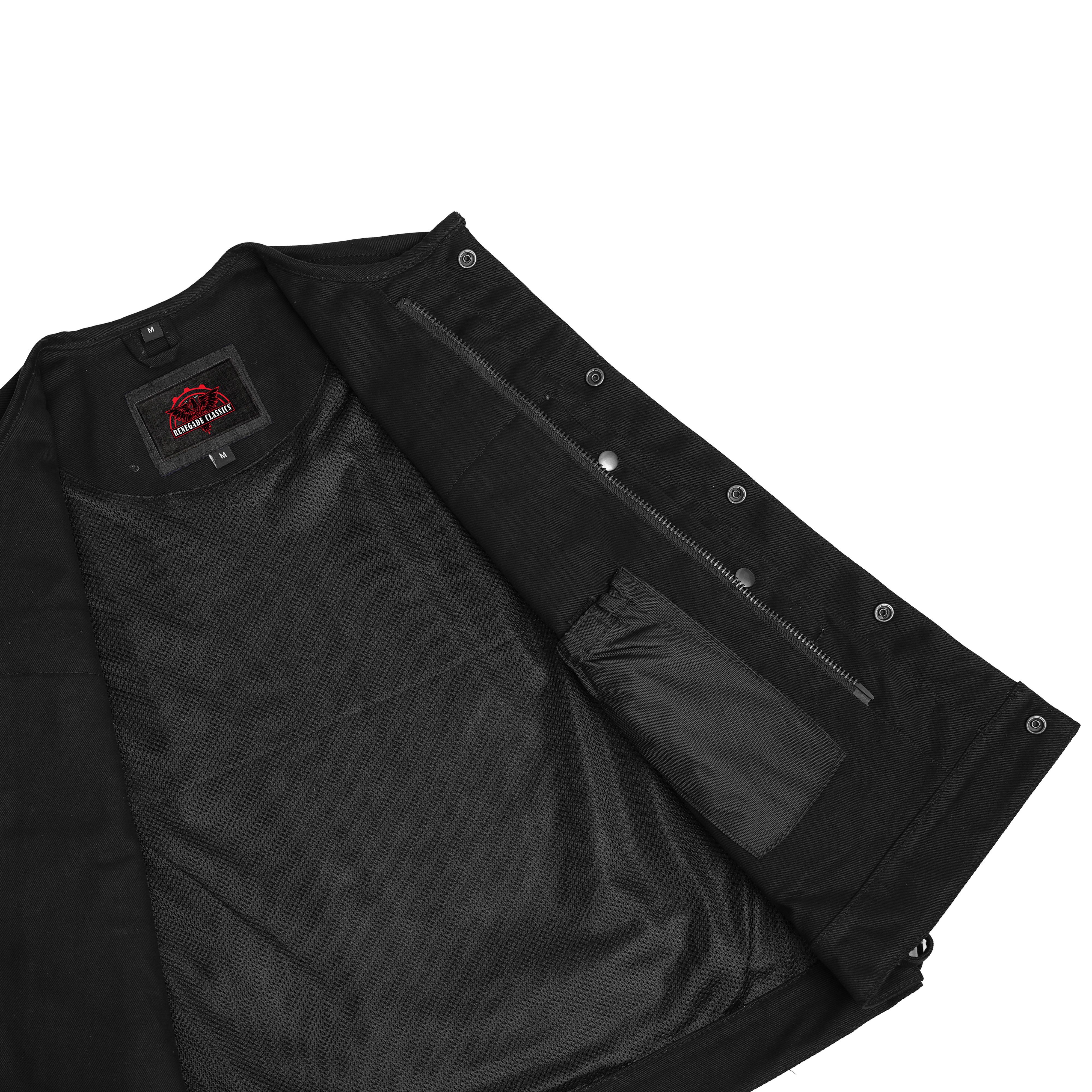 Nightcore™ Mens Black Denim Motorcycle Vest