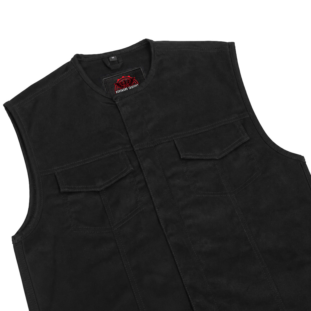 Nightcore™ Mens Black Denim Motorcycle Vest