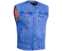 Storm hold™ Mens Blue Denim Motorcycle Vest