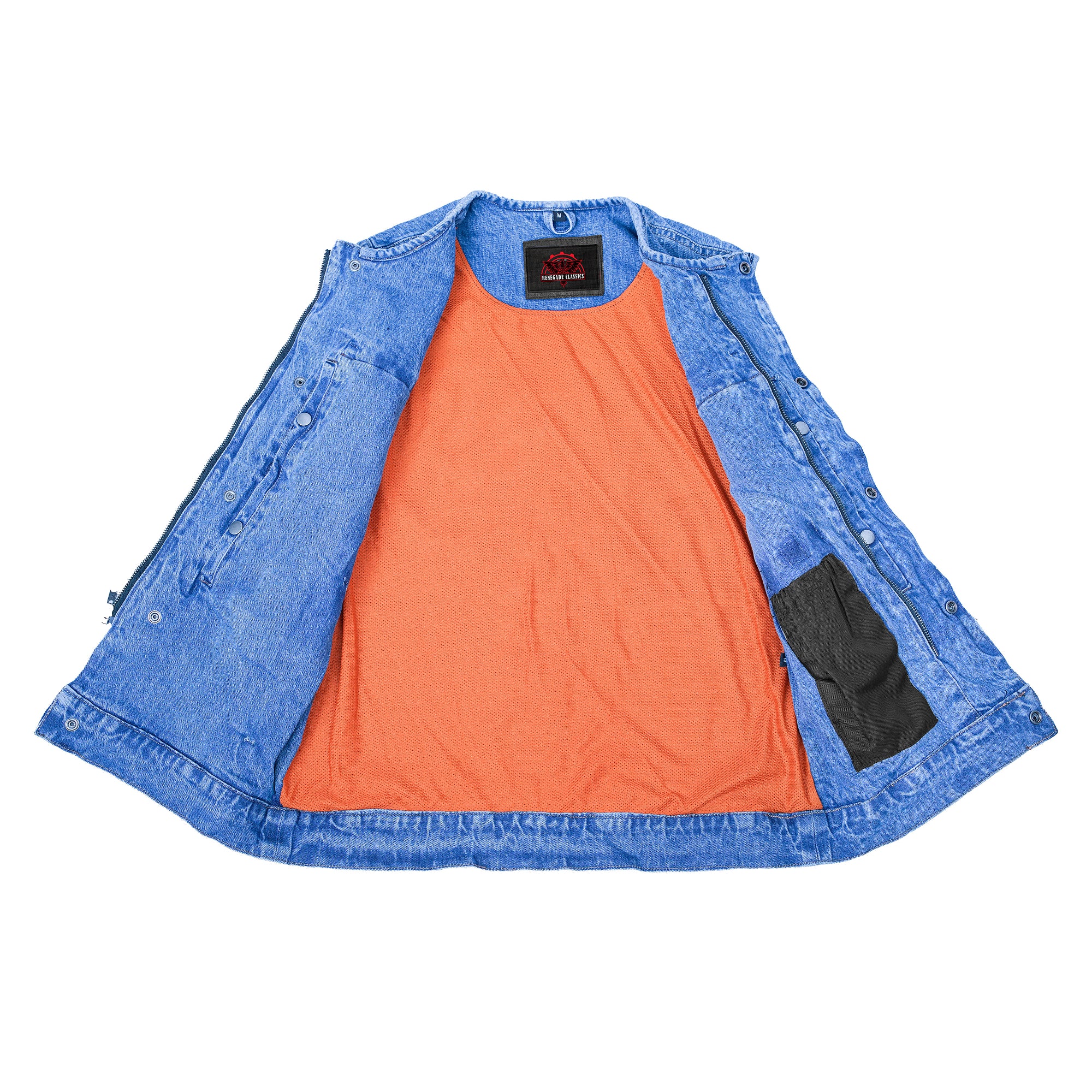 Storm hold™ Mens Blue Denim Motorcycle Vest