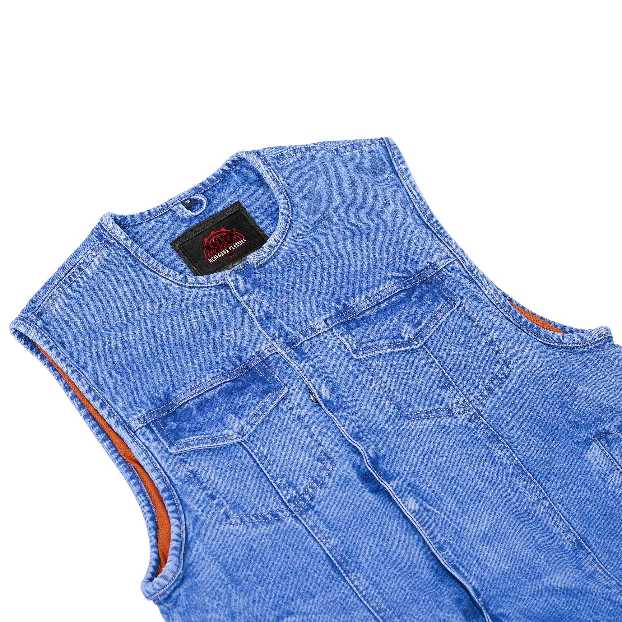 Storm hold™ Mens Blue Denim Motorcycle Vest