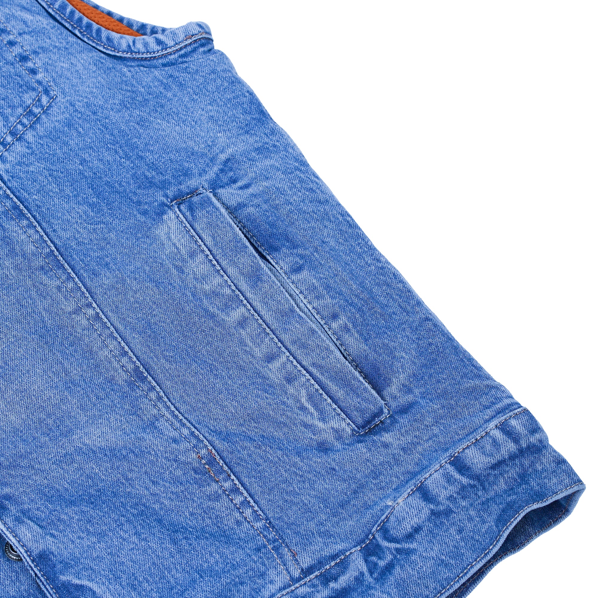 Storm hold™ Mens Blue Denim Motorcycle Vest