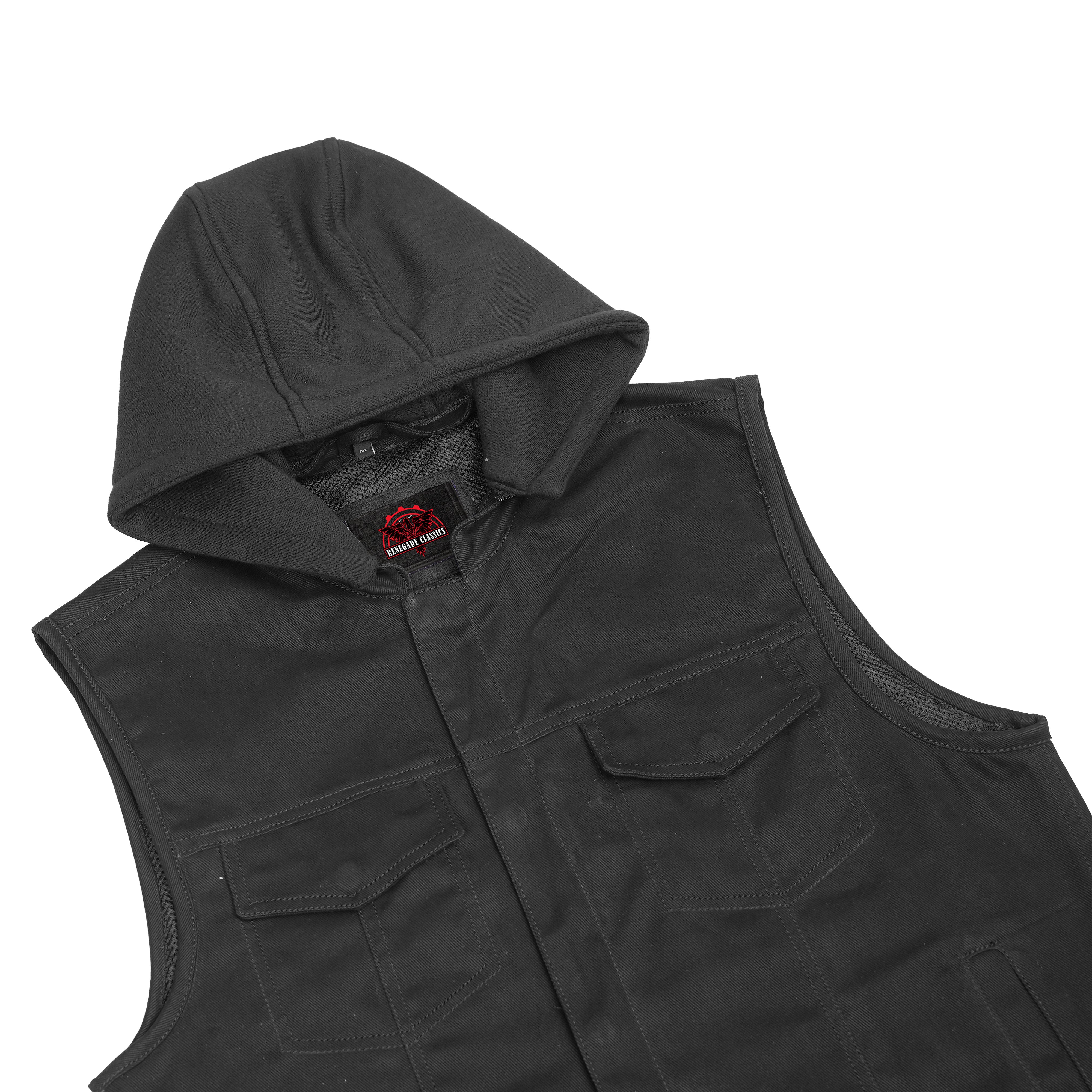 Shadowhood™ Men's Black Denim Motorcycle Vest