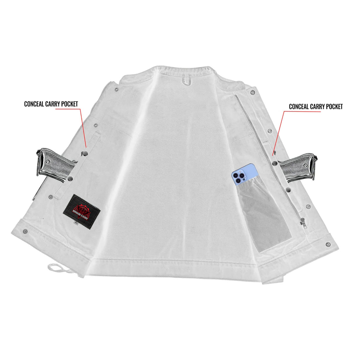 Dark Blossom™ Womens Denim Motorcycle Vest