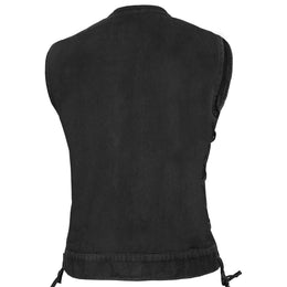 Dark Blossom™ Black womens denim vest