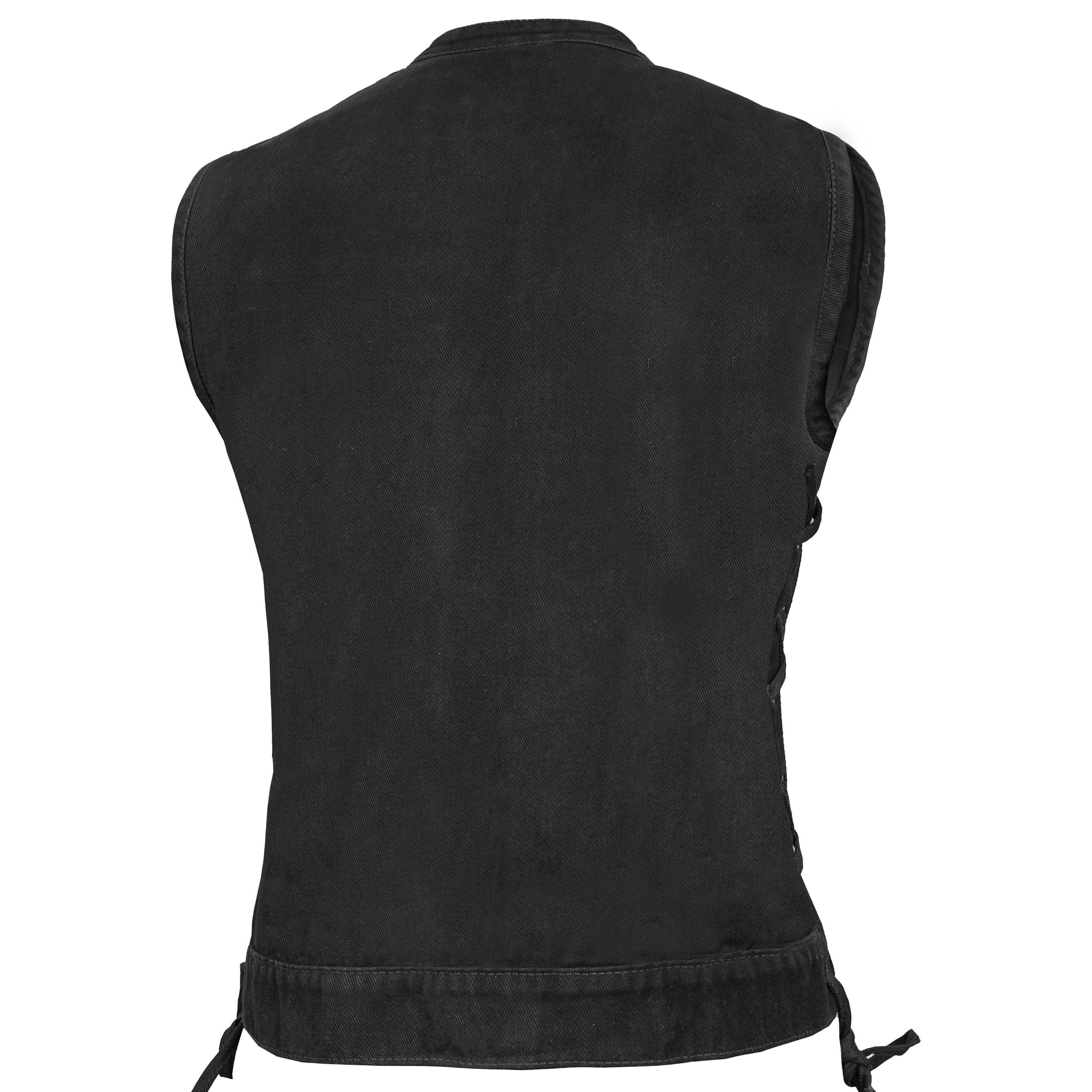 Dark Blossom™ Black womens denim vest