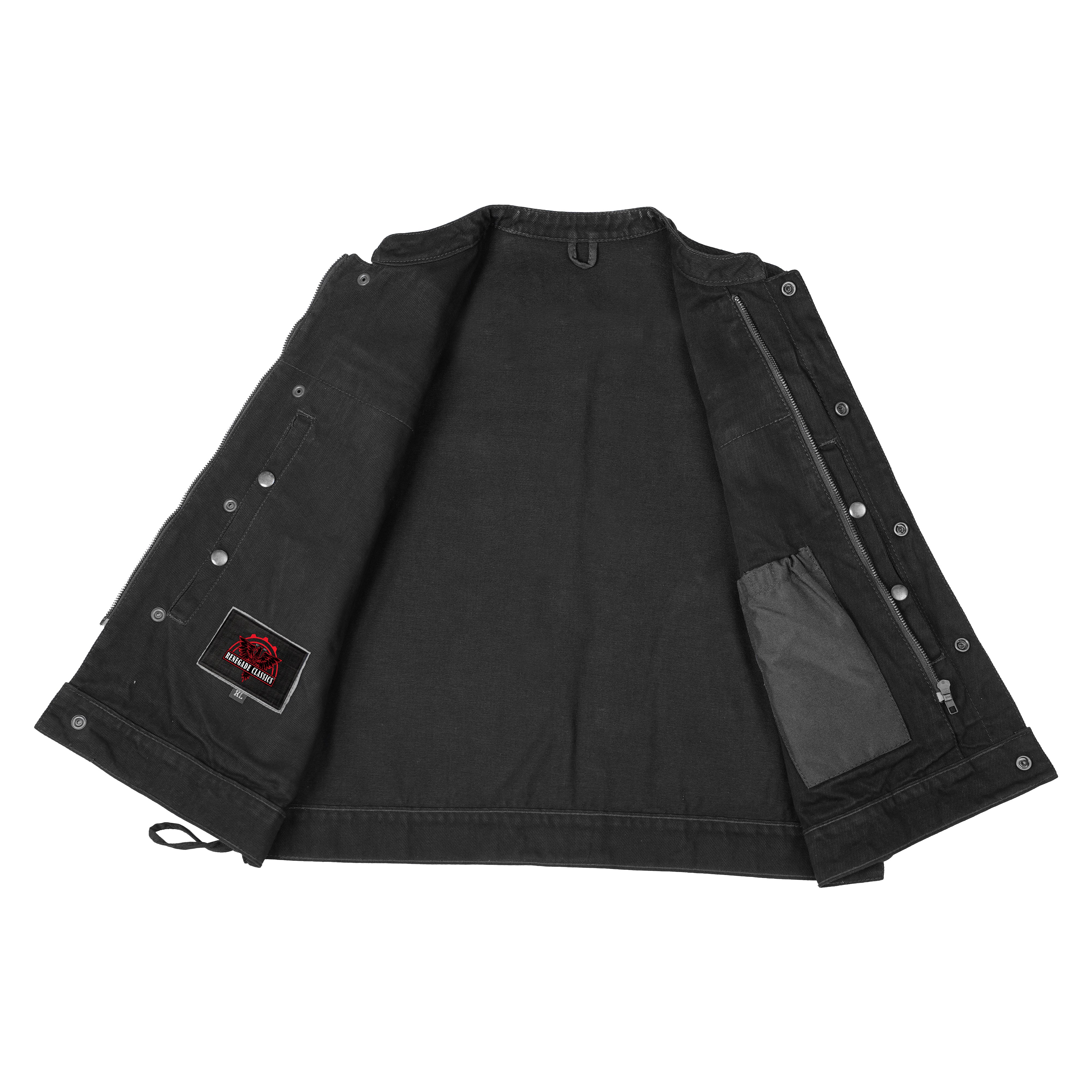 Dark Blossom™ Black womens denim vest