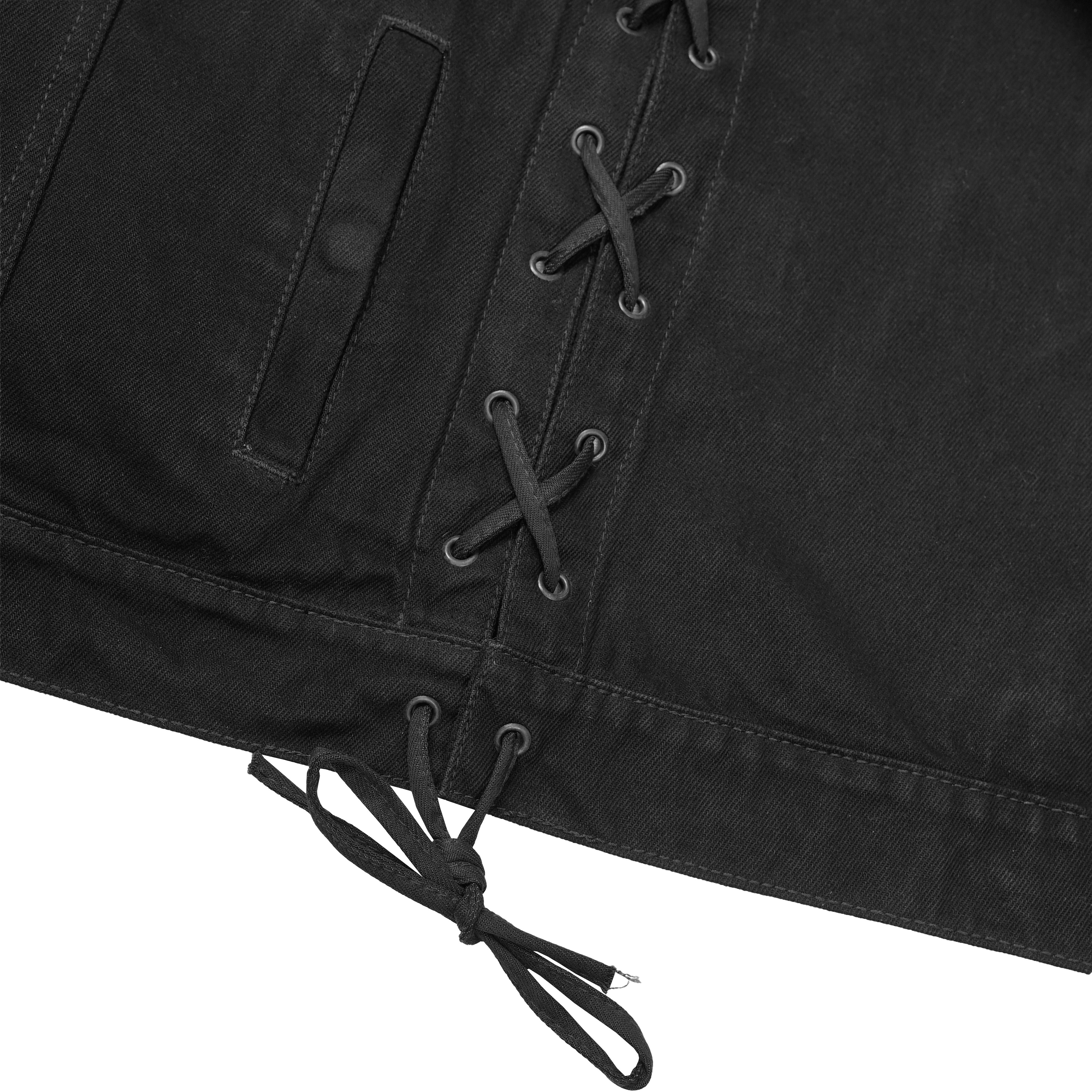 Dark Blossom™ Black womens denim vest