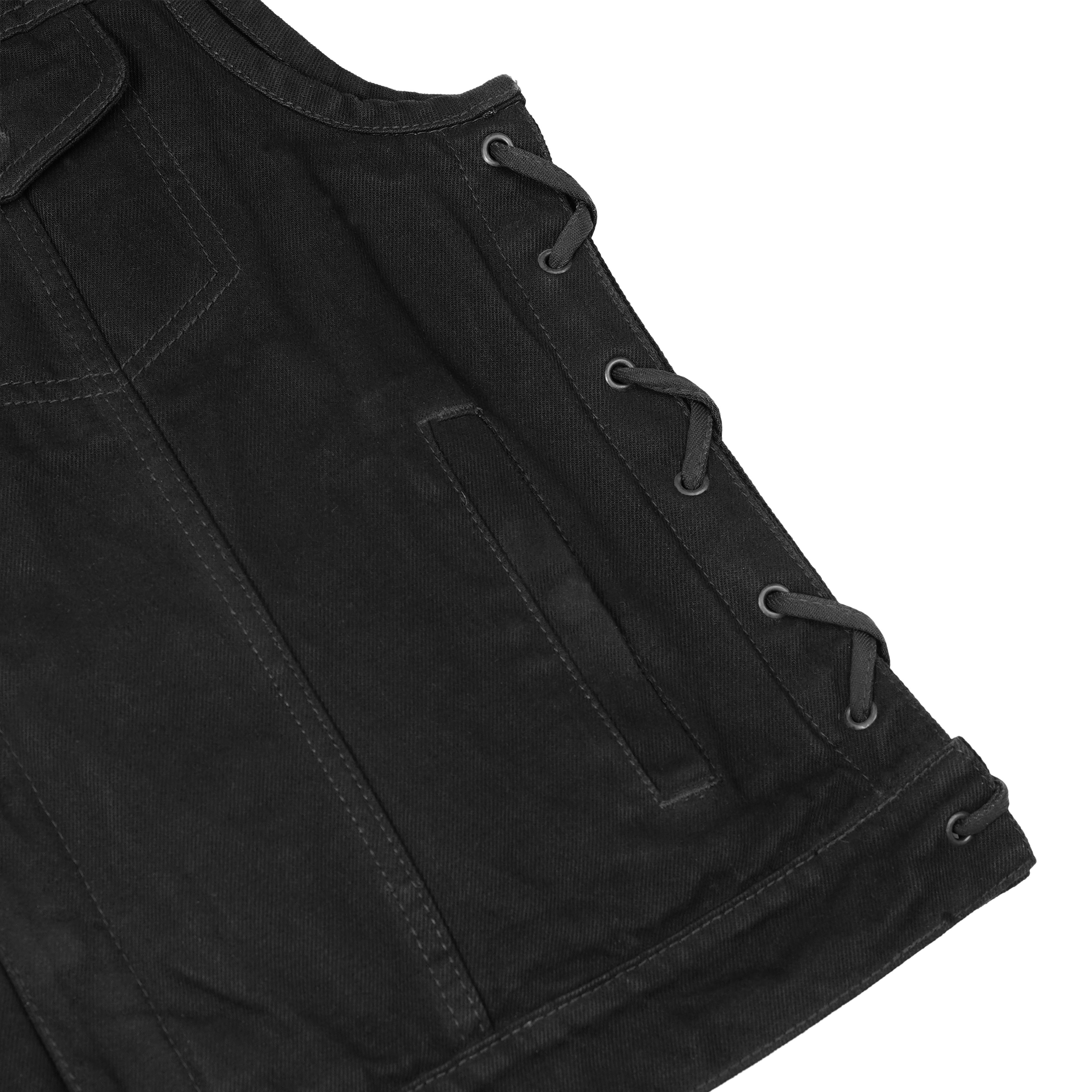 Dark Blossom™ Black womens denim vest