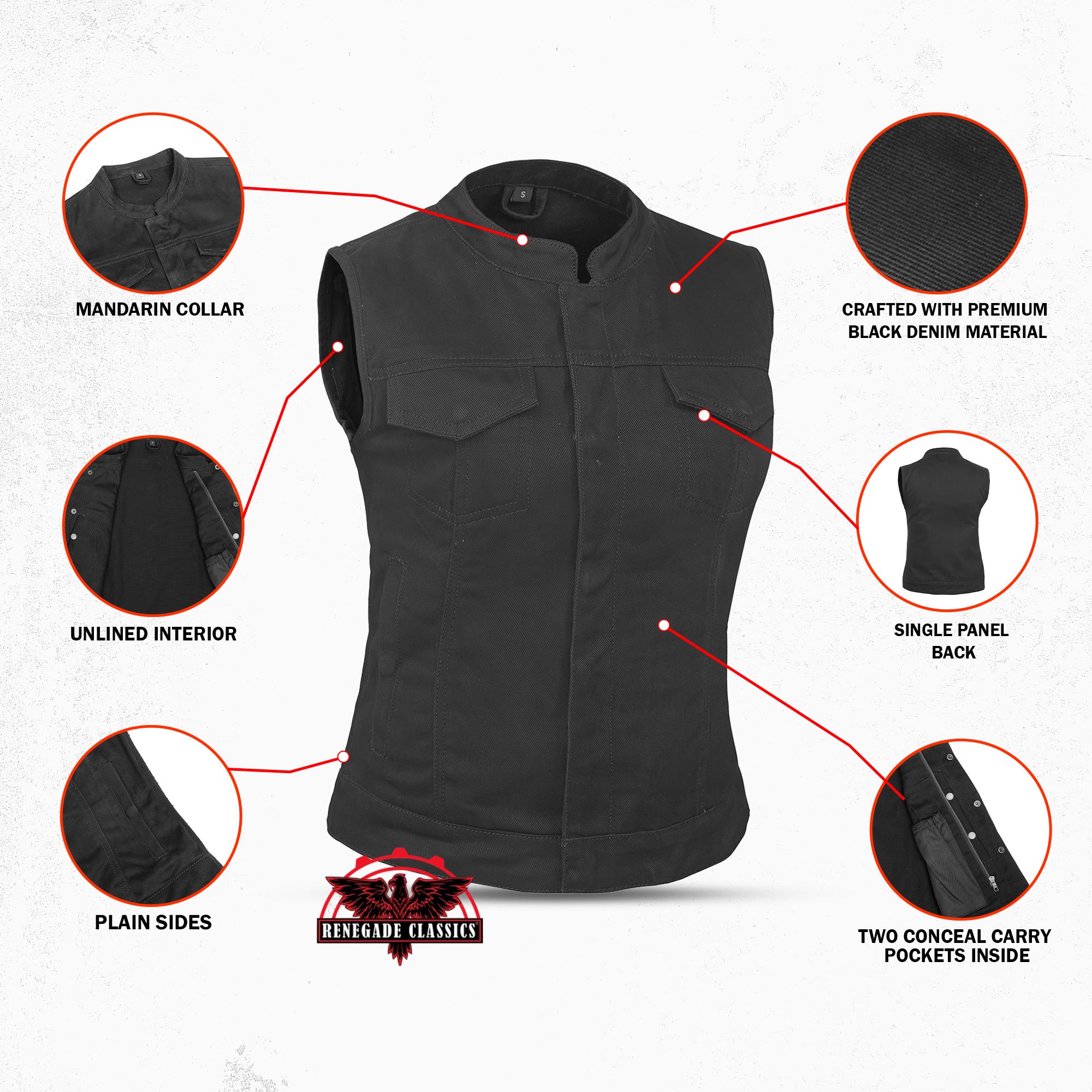 Black Soul™ womens denim vest