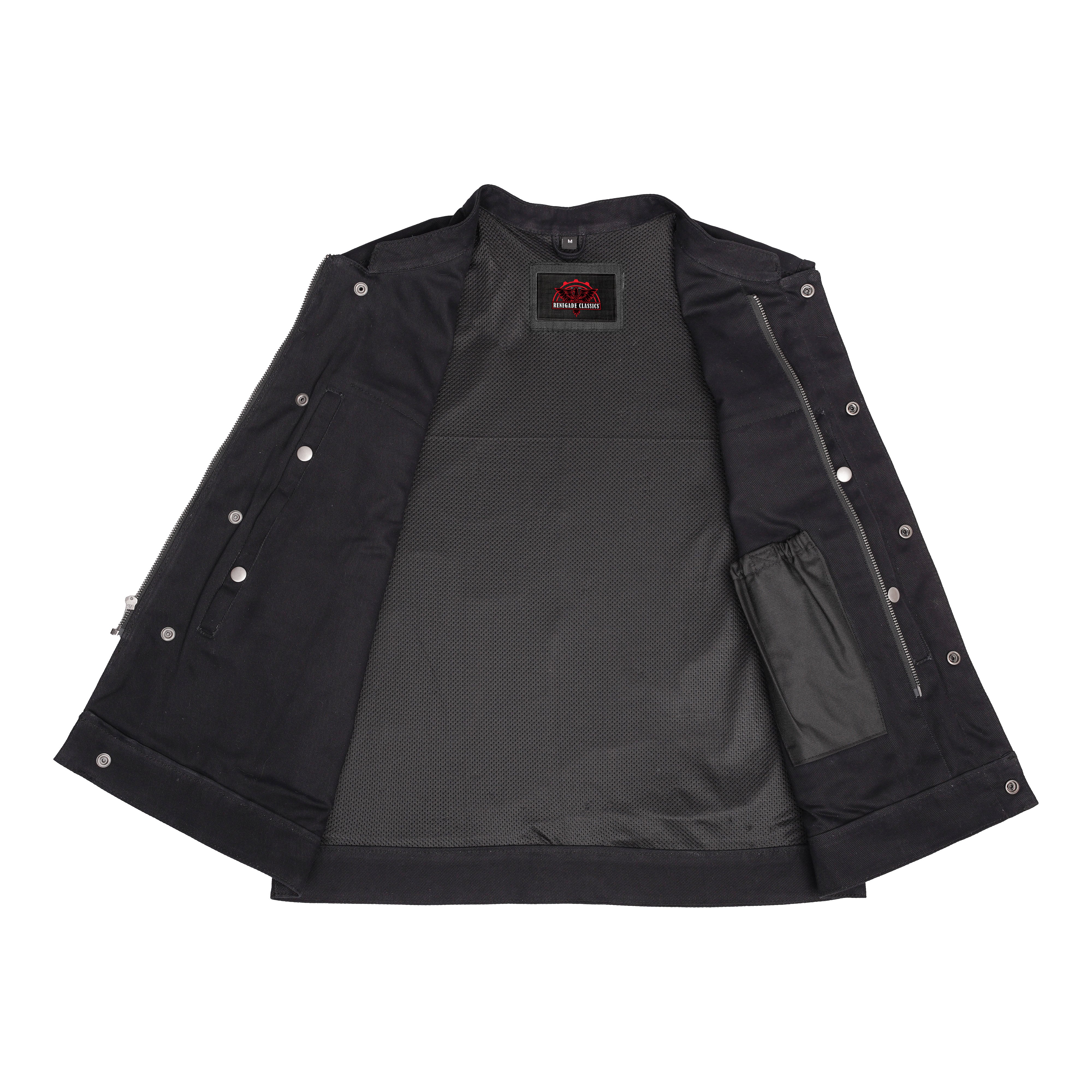 Weston™ Black Men's Denim Motorcycle Vest