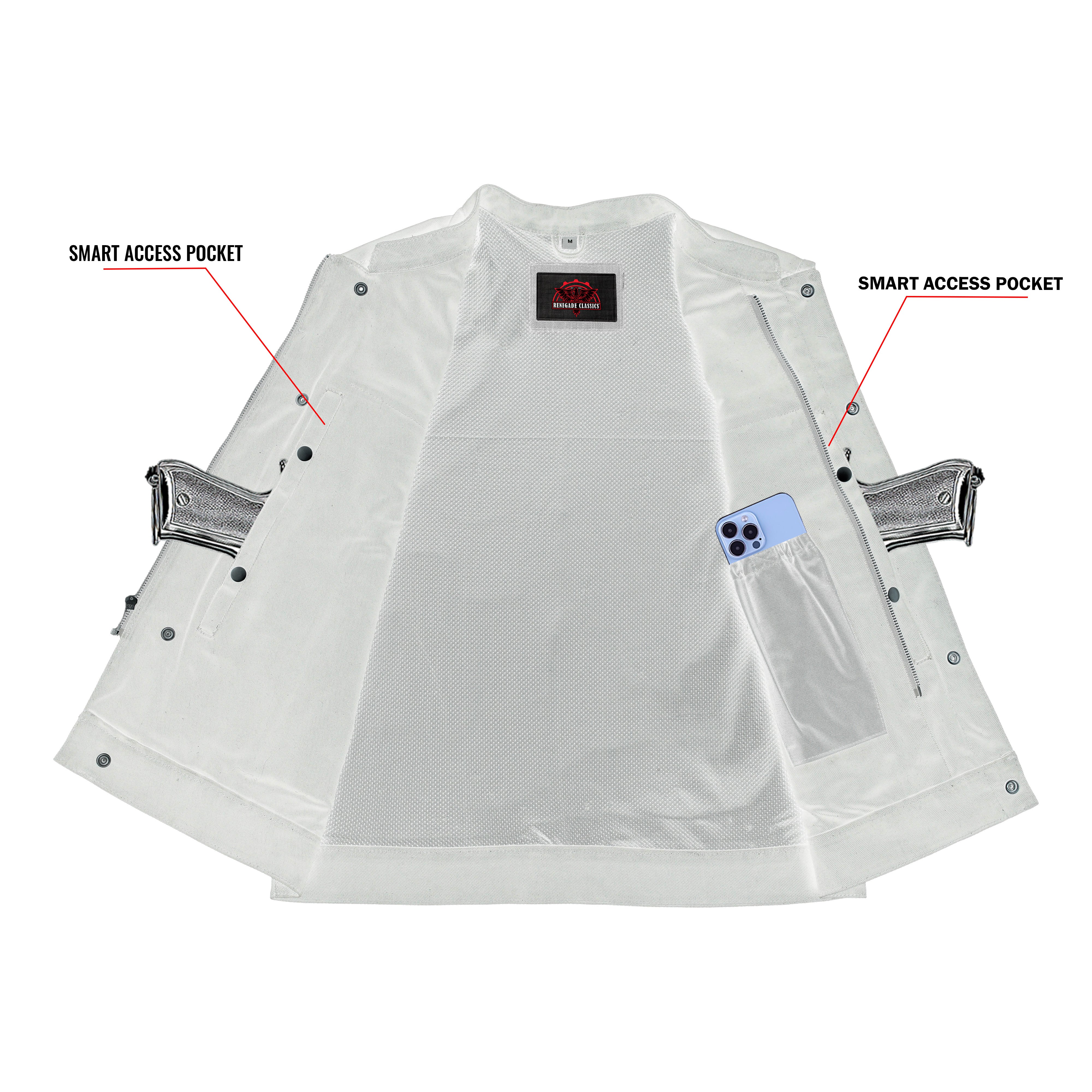 Weston™ Black Men's Denim Motorcycle Vest