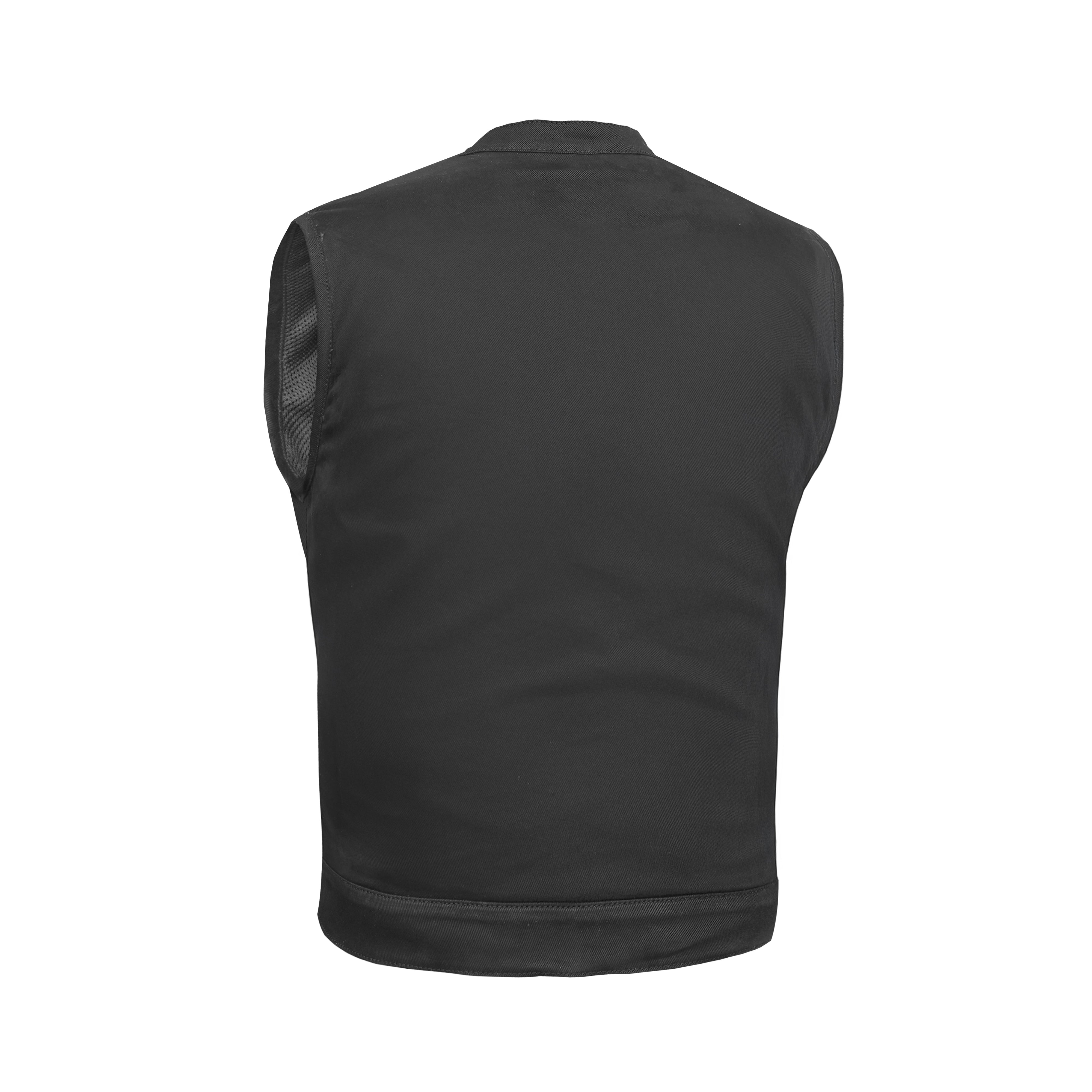 Weston™ Black Men's Denim Motorcycle Vest