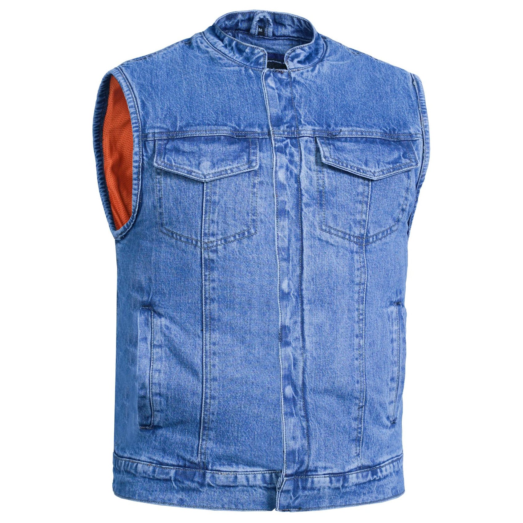 Men's Blue Denim Motorcycle Vest