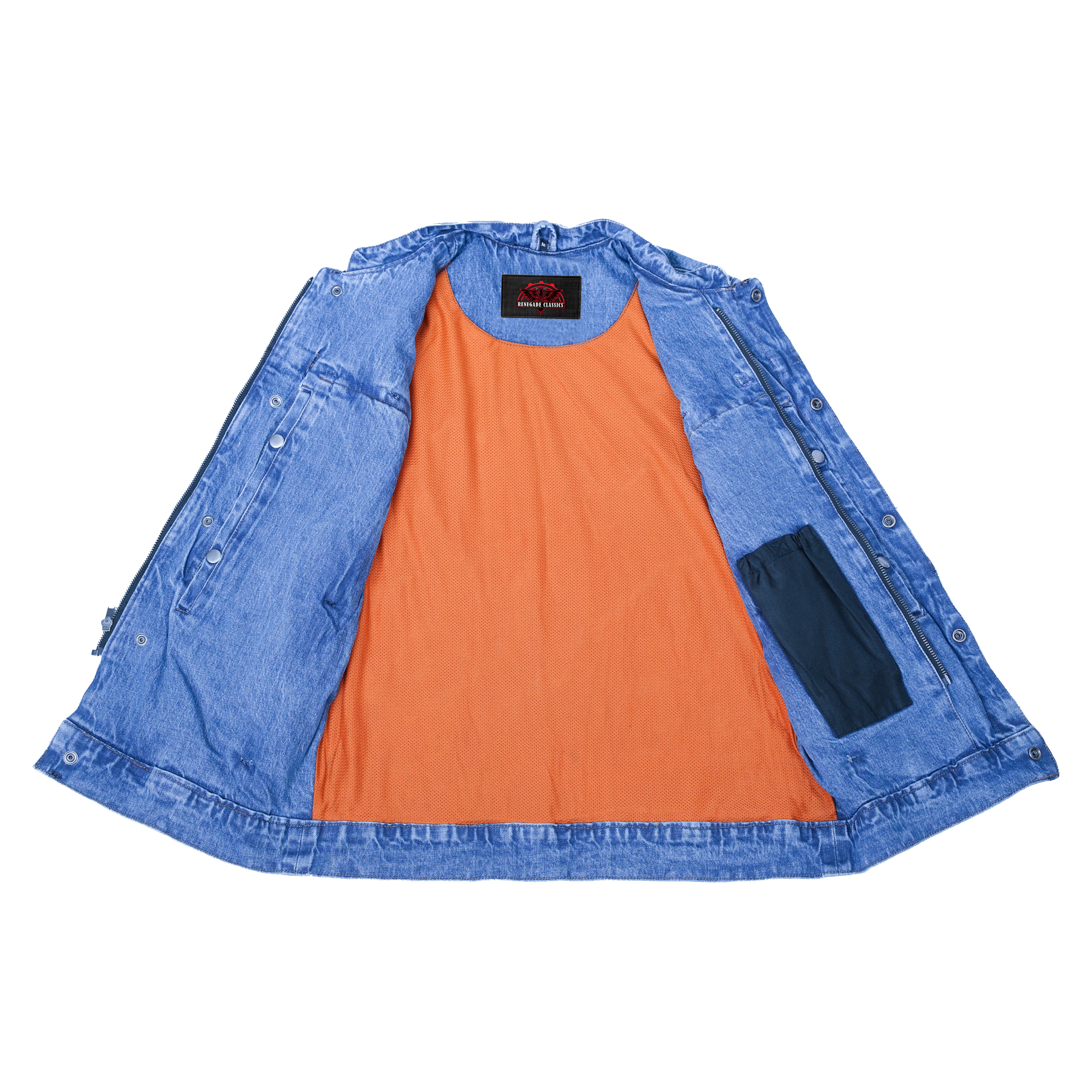 Men's Blue Denim Motorcycle Vest