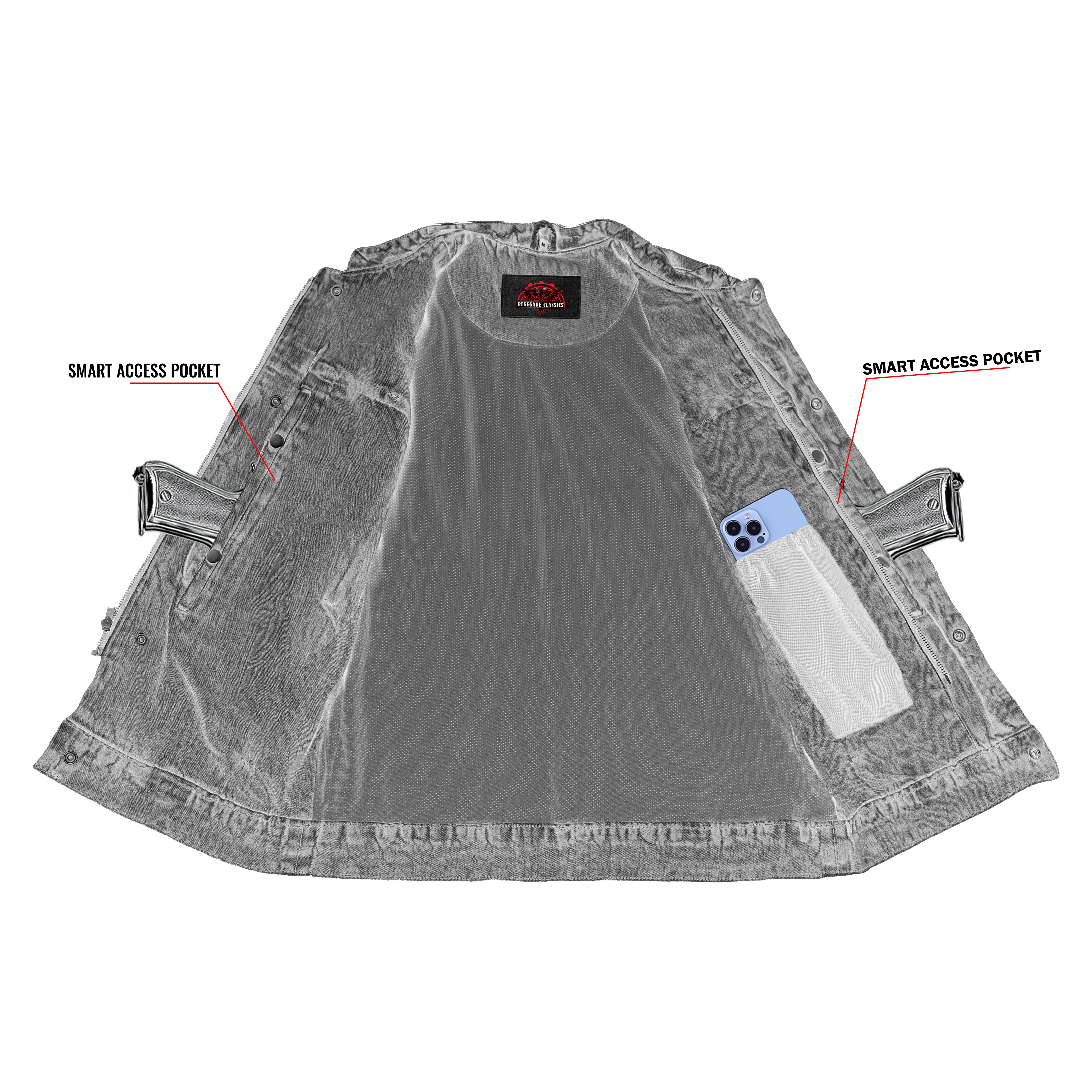 Men's Blue Denim Motorcycle Vest