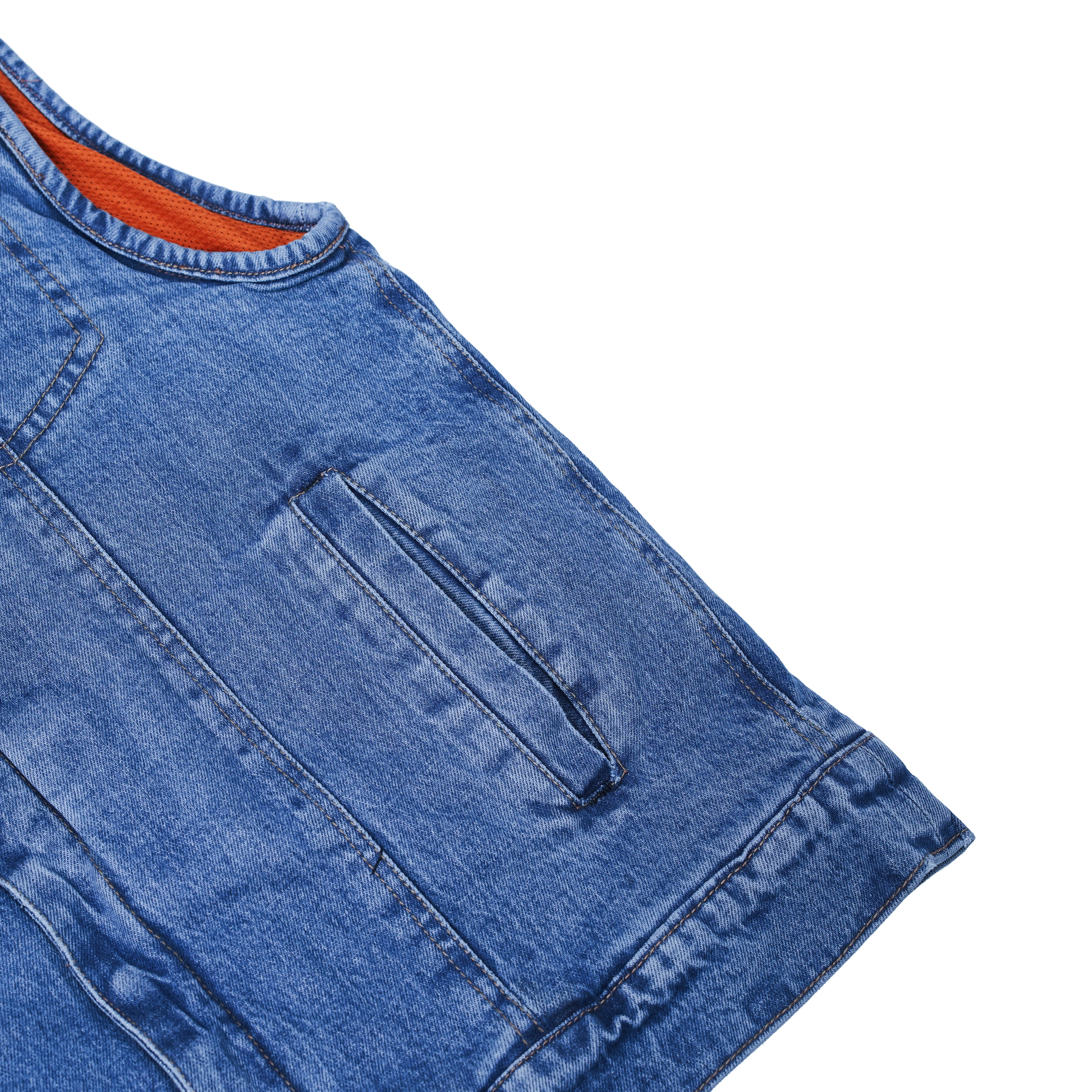 Men's Blue Denim Motorcycle Vest