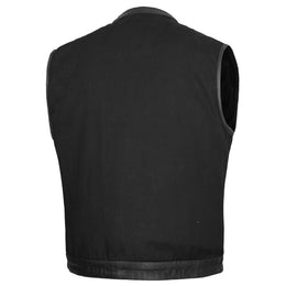 BlackSmith Men's Black Denim Biker Vest