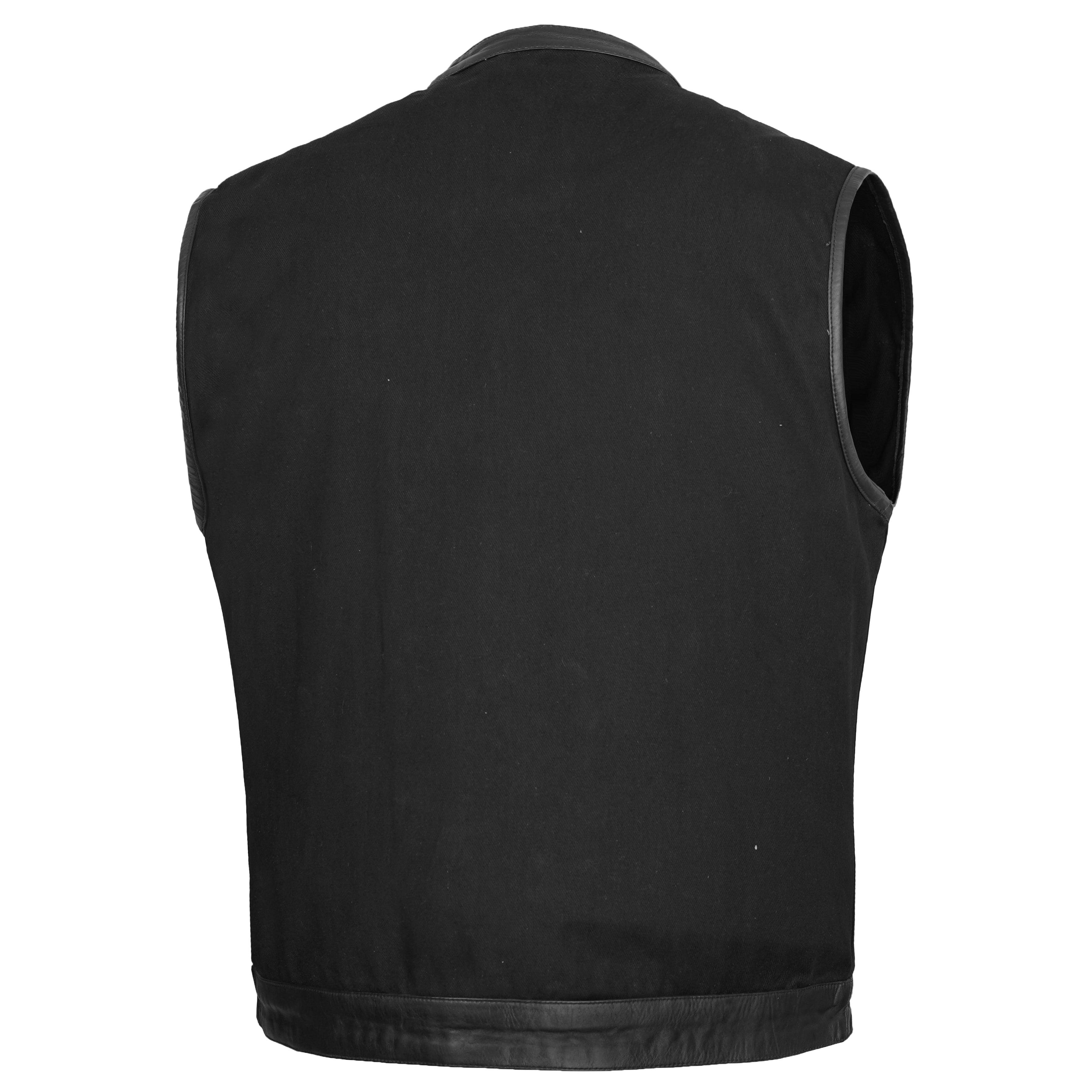 BlackSmith Mens Denim Motorcycle Vest