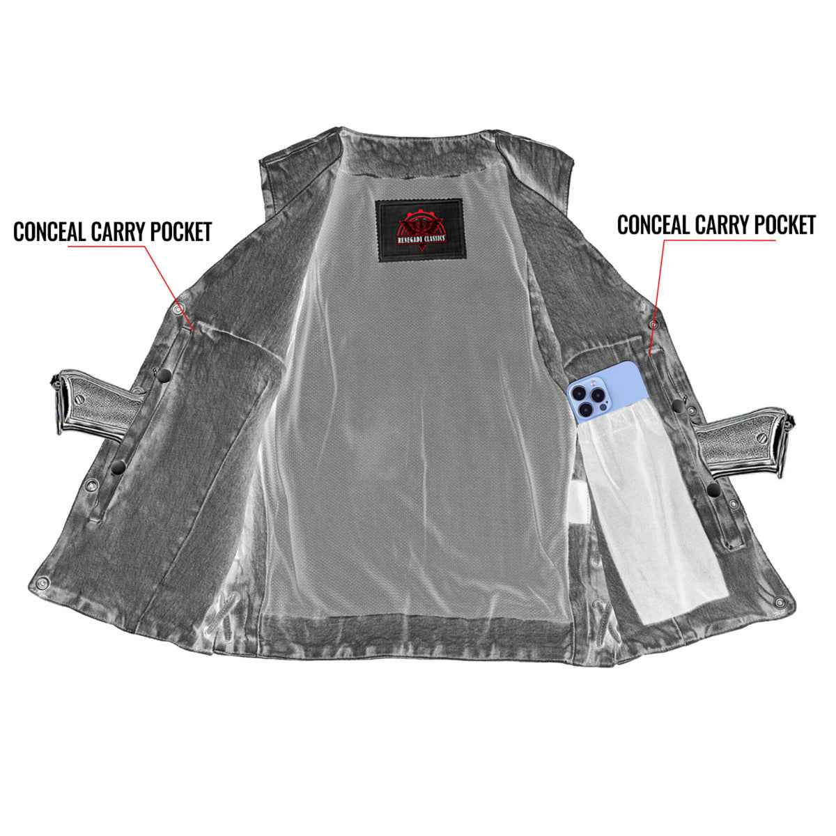 Blue Rider™ Womens Denim Motorcycle Vest