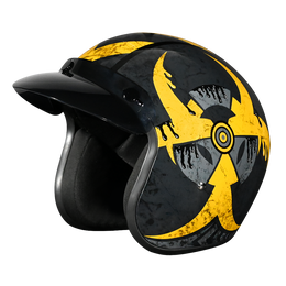 DOT Approved Daytona Cruiser Open Face Motorcycle Helmet - Men, Women & Youth - With Visor & Graphics - W/ Toxic