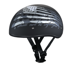 DOT Approved Daytona Motorcycle Half Face Helmet - Skull Cap Graphics for Men & Women, Scooters, ATVs, UTVs & Choppers - W/ 2nd Amendment