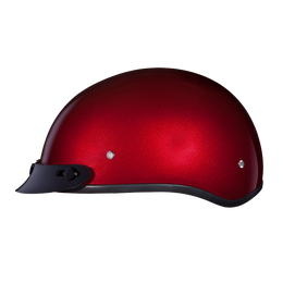 DOT Approved Daytona Skull Cap Half Shell Motorcycle Helmet - Beanie Style for Motorcycles, Cruisers, Scooters, and Mopeds - Black Cherry