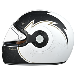 DOT Daytona Retro Full Face Motorcycle Helmet: Vintage Style for Men, Women, & Youth - W/ Blitz