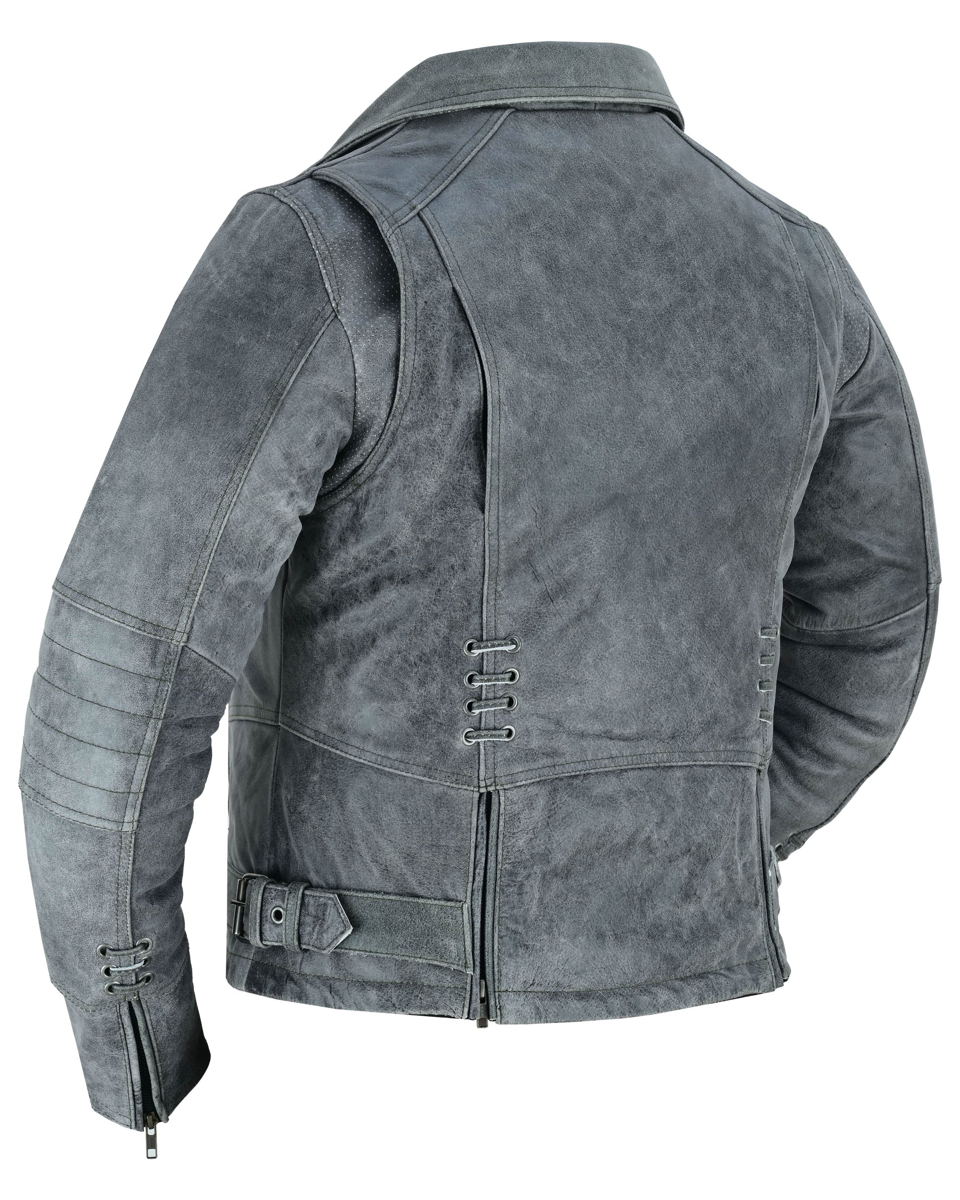 Frost Fury Women's Leather Biker Jacket – Gray Women's Leather Jackets Renegade Classics