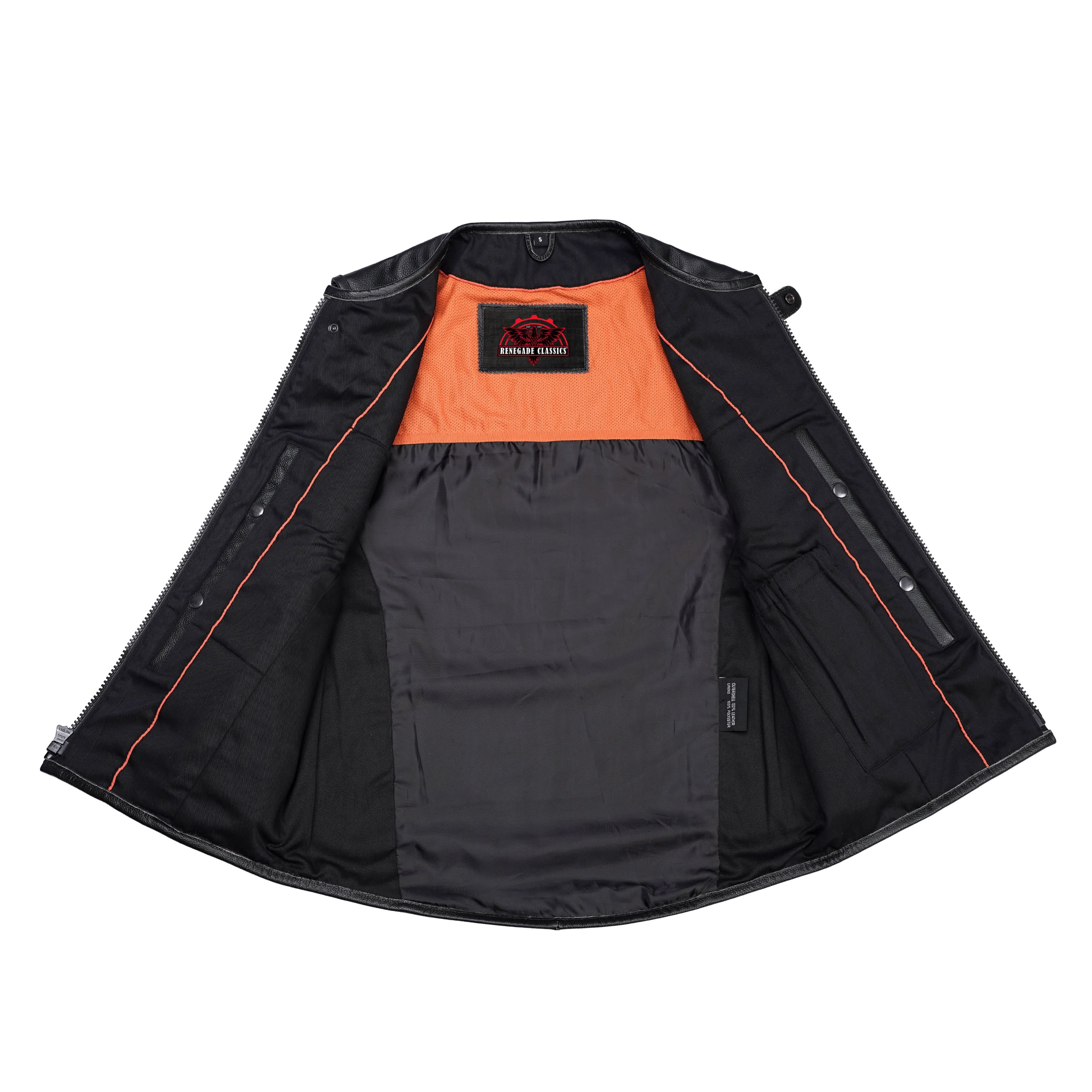 Silent Strike™ Mens Leather Motorcycle Vest