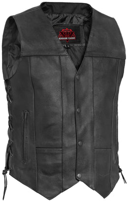 Line Ranger™ Men's Multi-Pocket Motorcycle Vest - Black