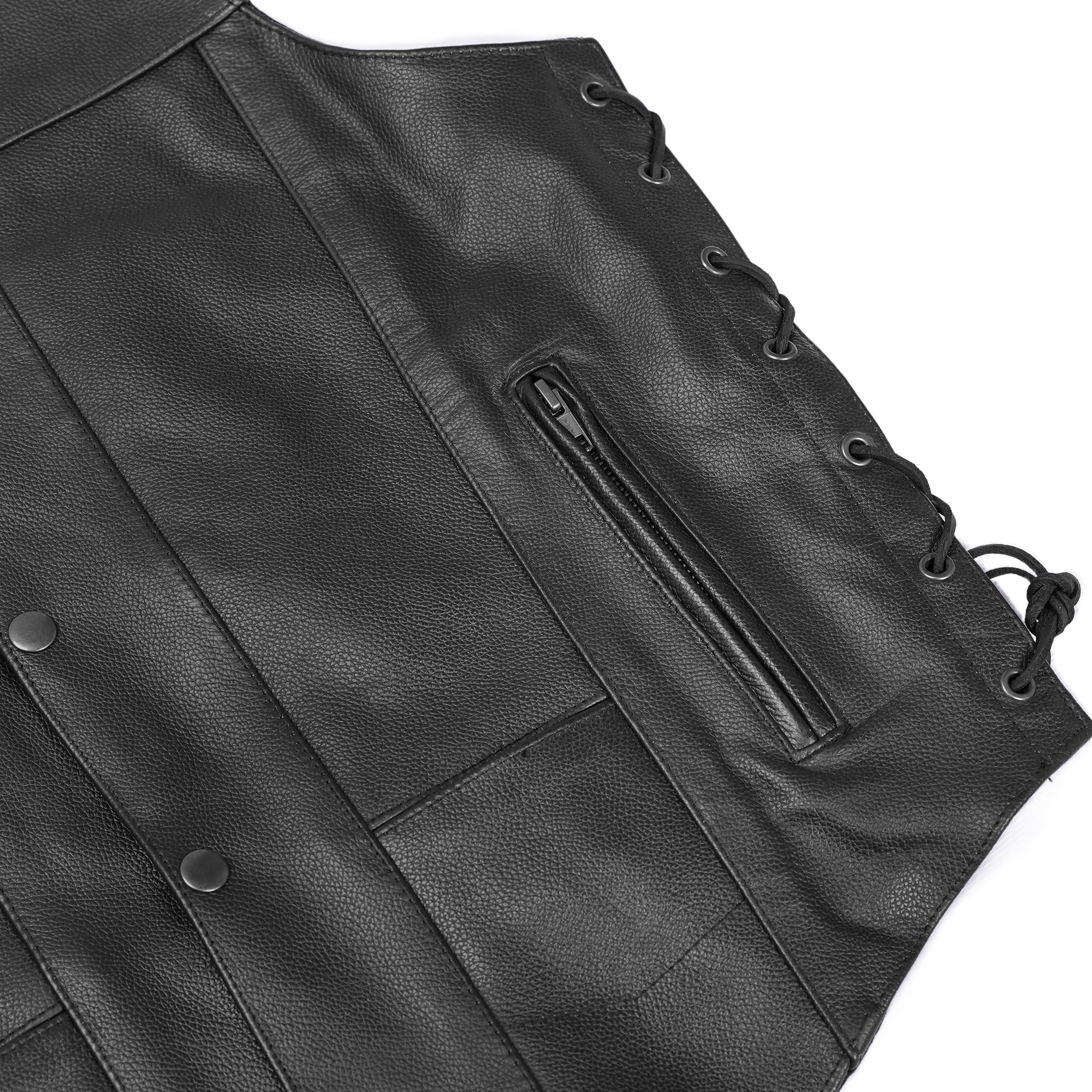 Line Ranger™ Mens Leather Motorcycle Vest
