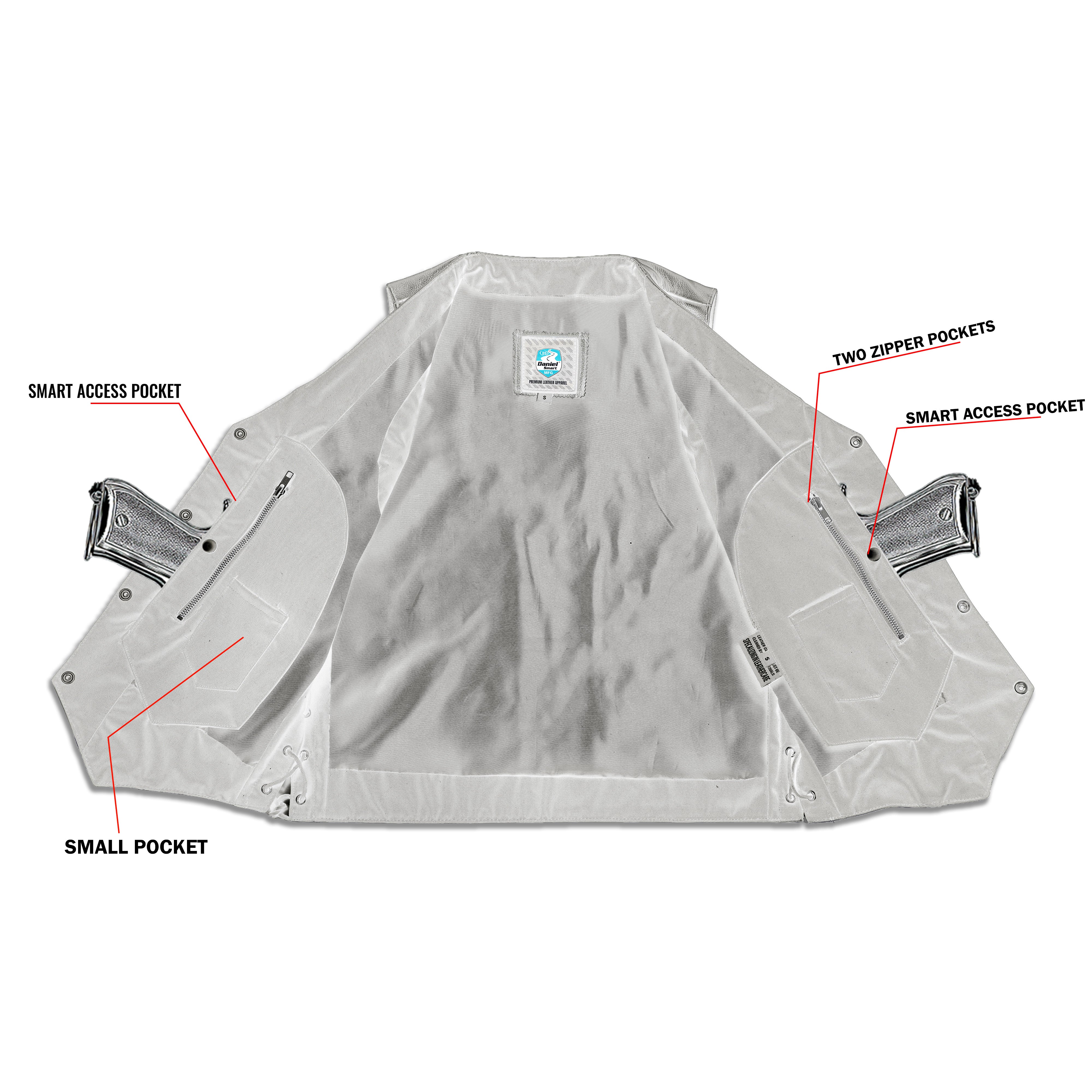 Line Ranger™ Mens Leather Motorcycle Vest