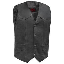 Quiet™ Ride Men's  Motorcycle Leather Vest - Black