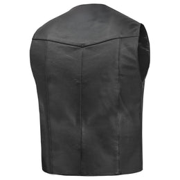 Quiet™ Ride Men's  Motorcycle Leather Vest - Black