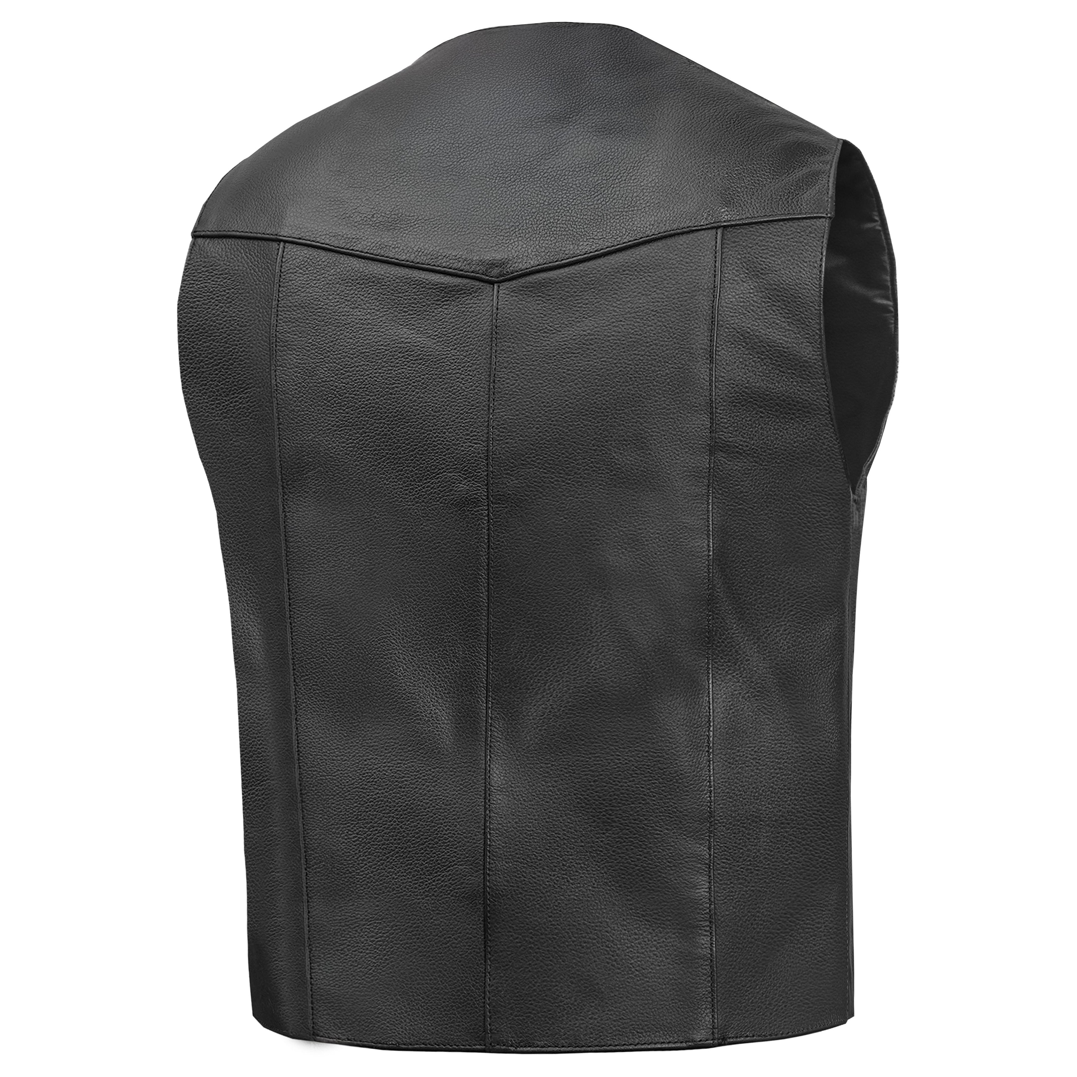Quiet™ Ride Men's  Motorcycle Leather Vest - Black