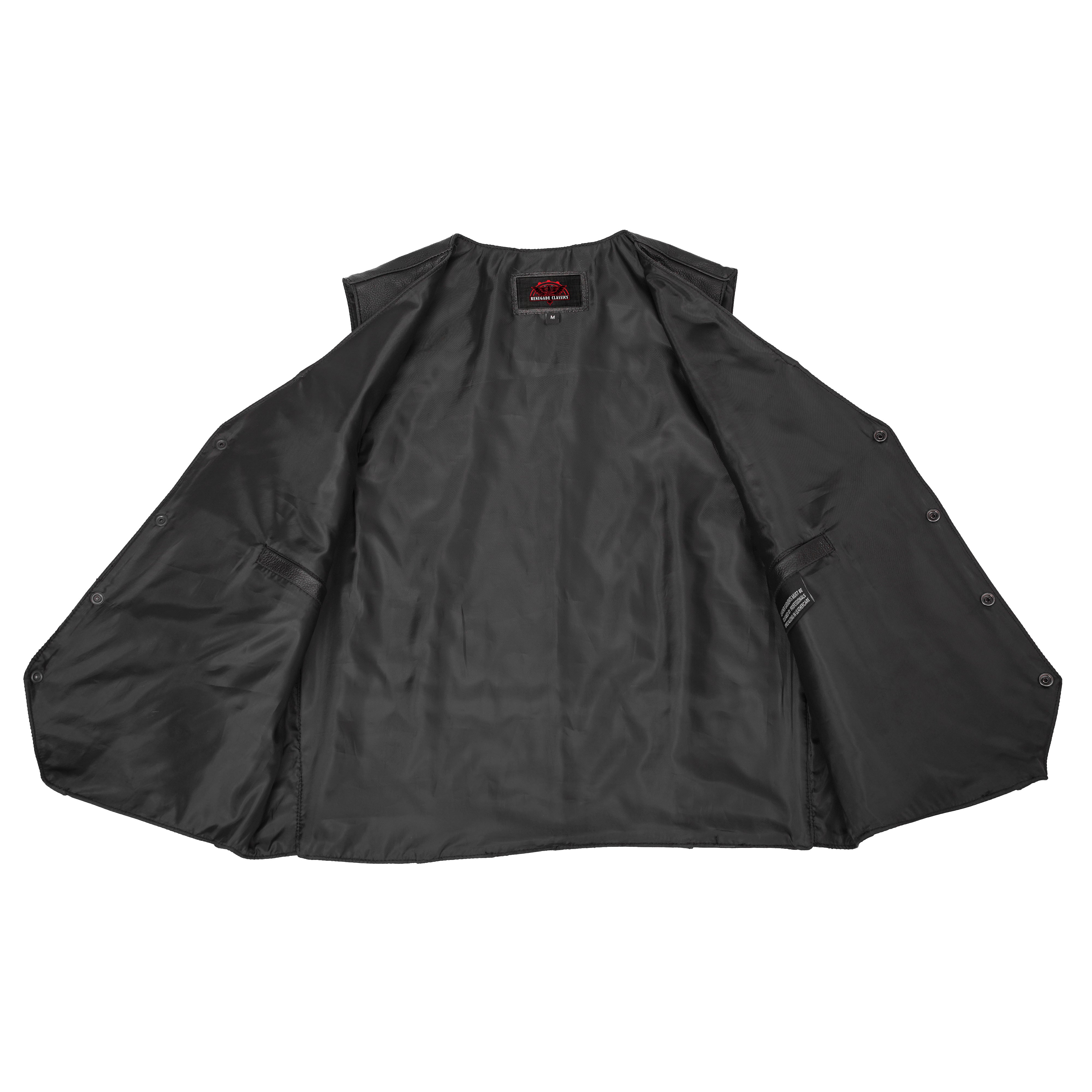 Quiet™ Ride Men's  Motorcycle Leather Vest - Black