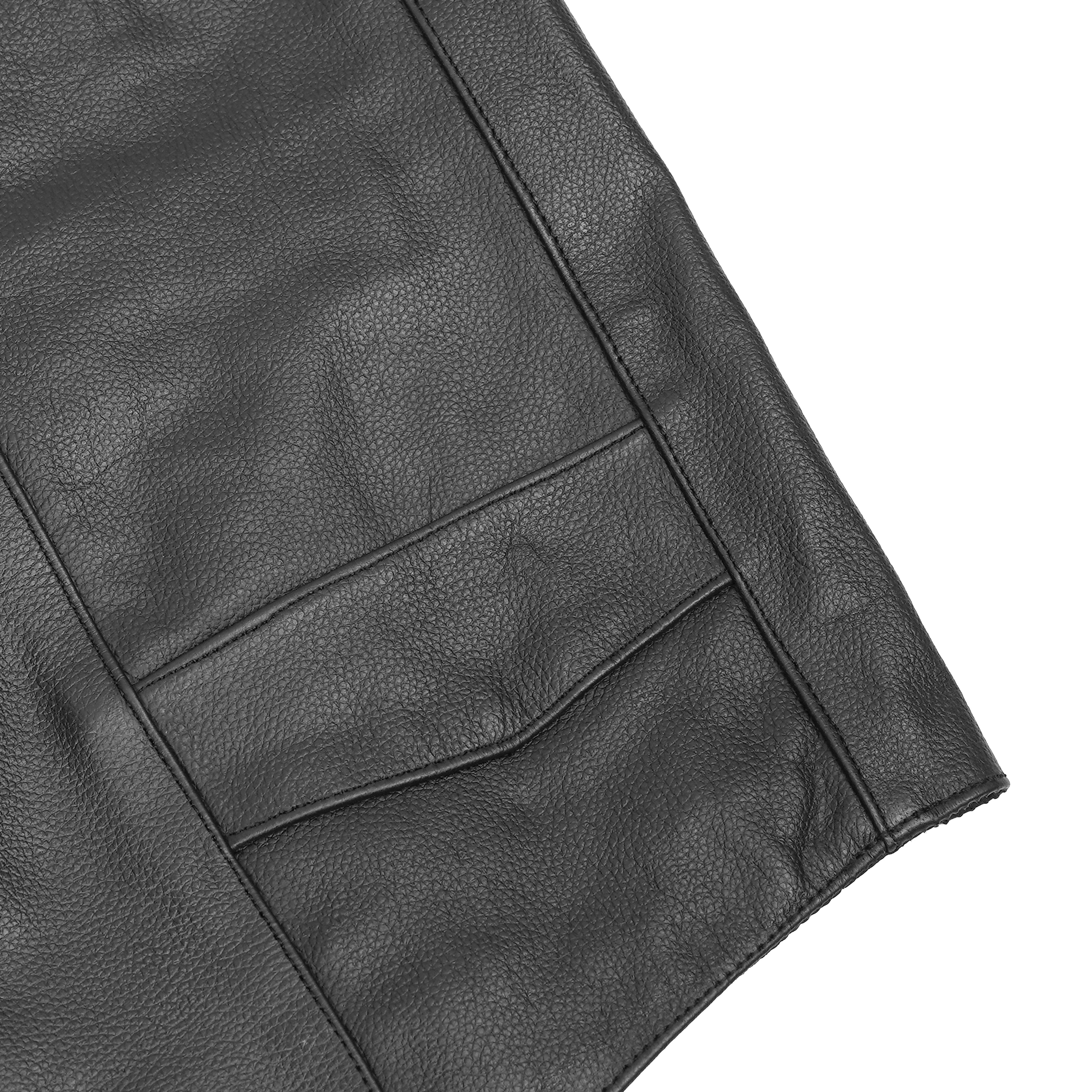 Quiet™ Ride Men's  Motorcycle Leather Vest - Black