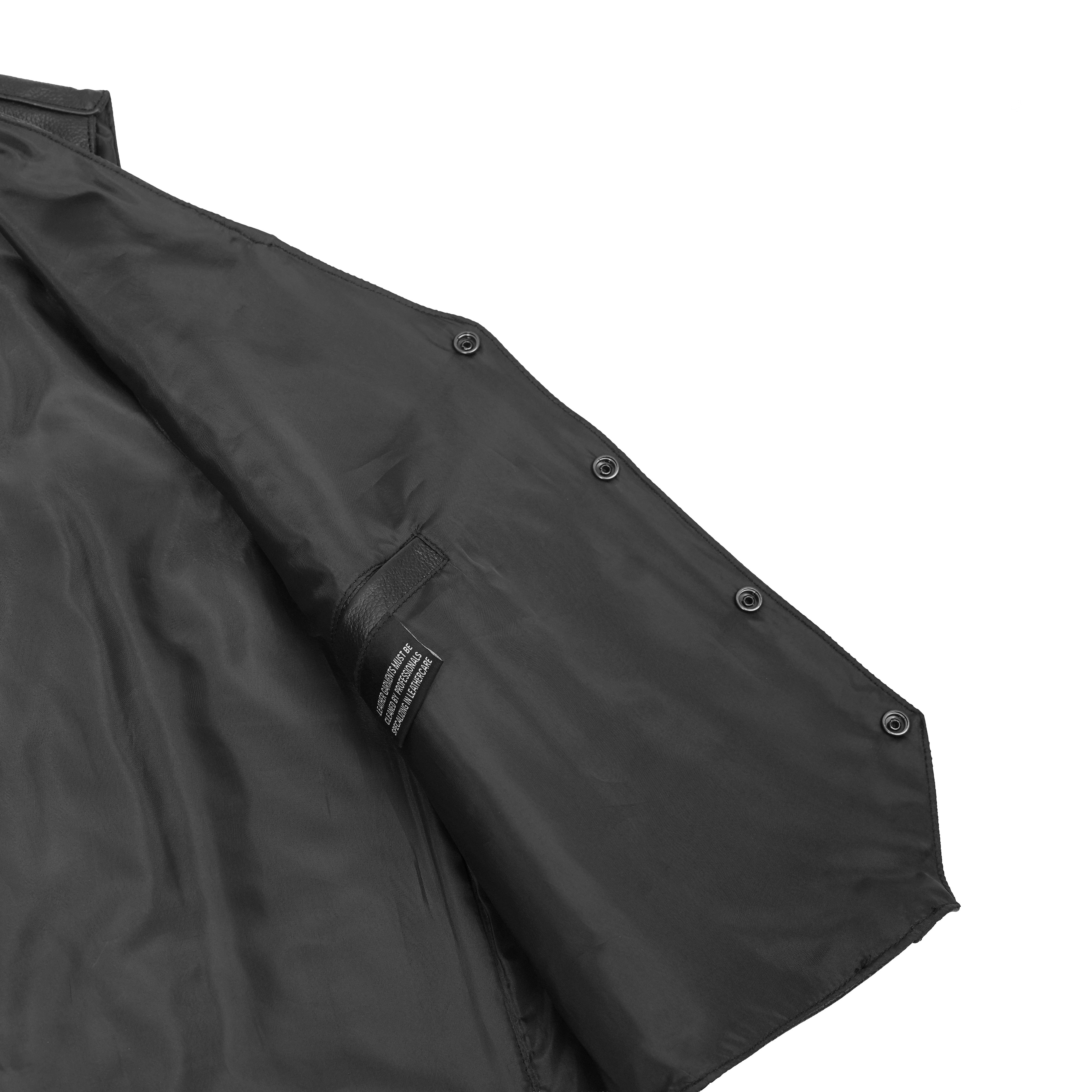 Quiet™ Ride Men's  Motorcycle Leather Vest - Black