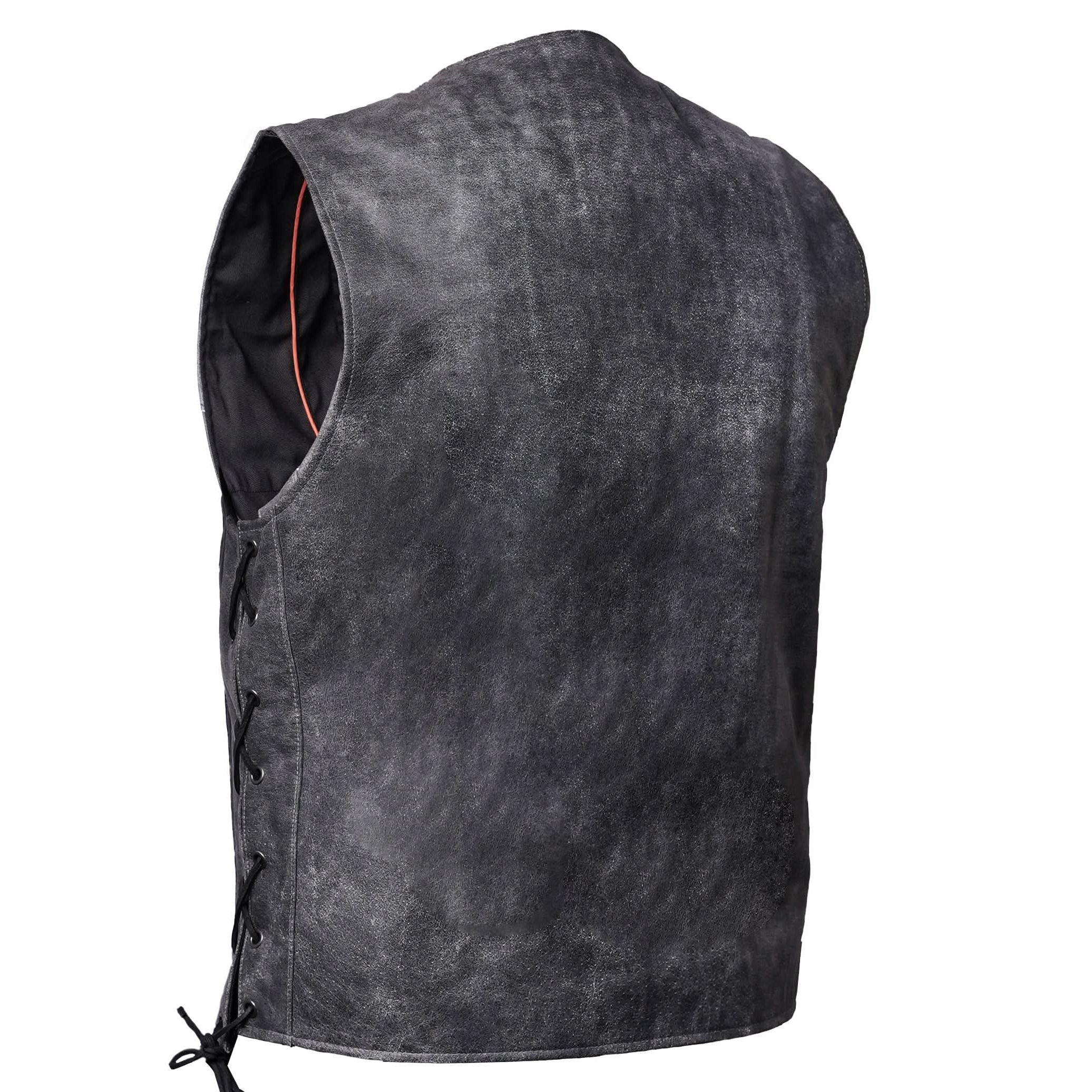 Tomstone Mens Leather Motorcycle Vest