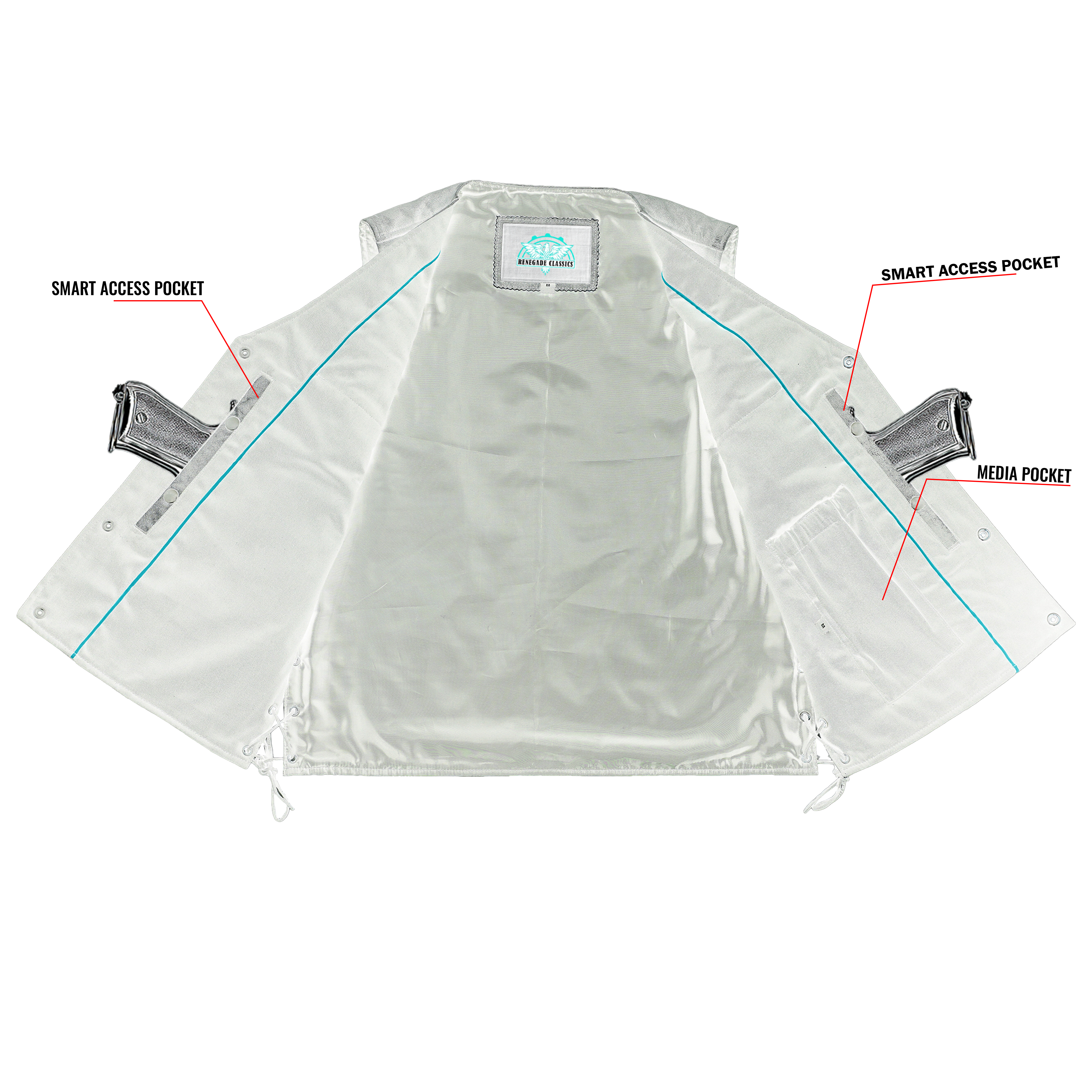 Tomstone Mens Leather Motorcycle Vest