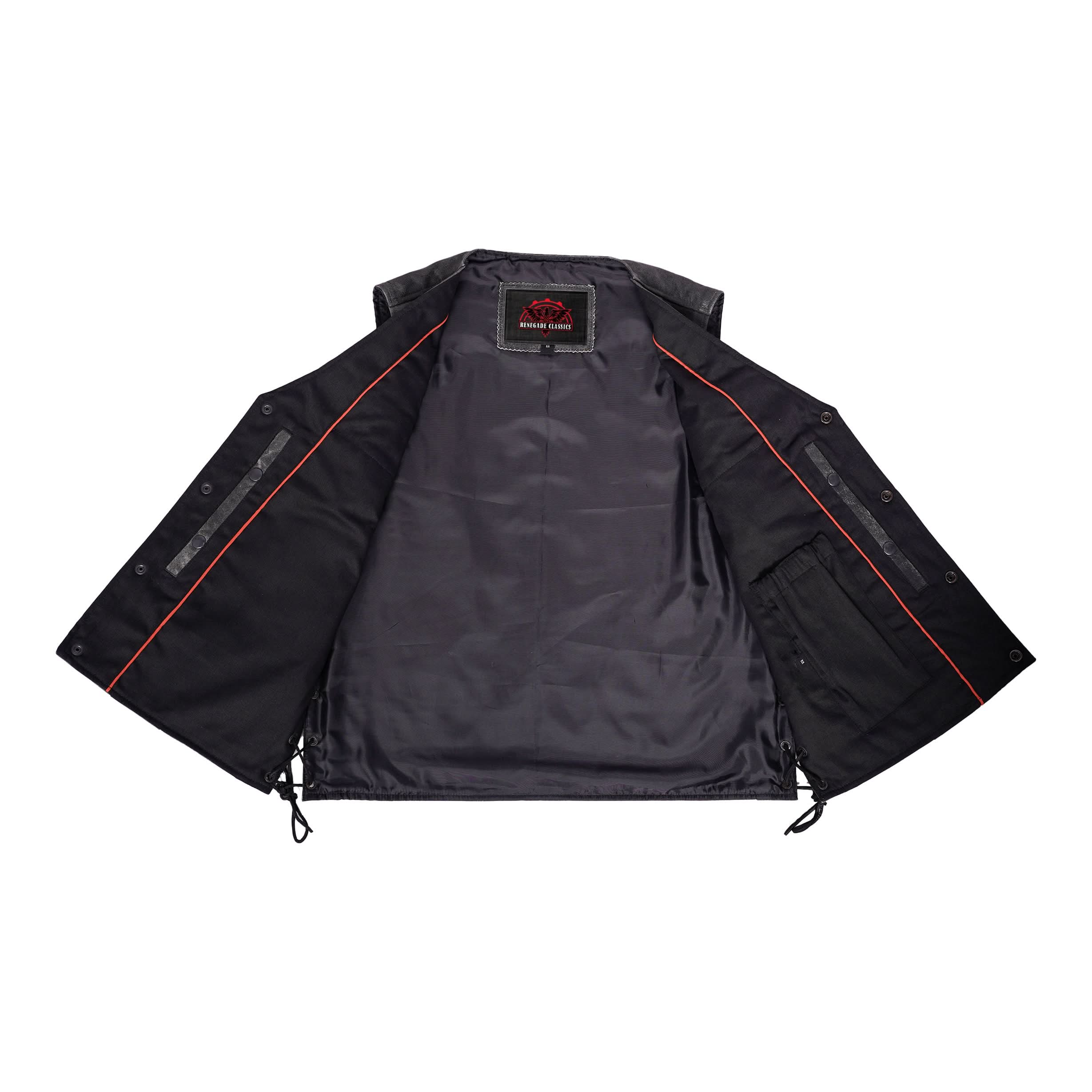 Tomstone Mens Leather Motorcycle Vest