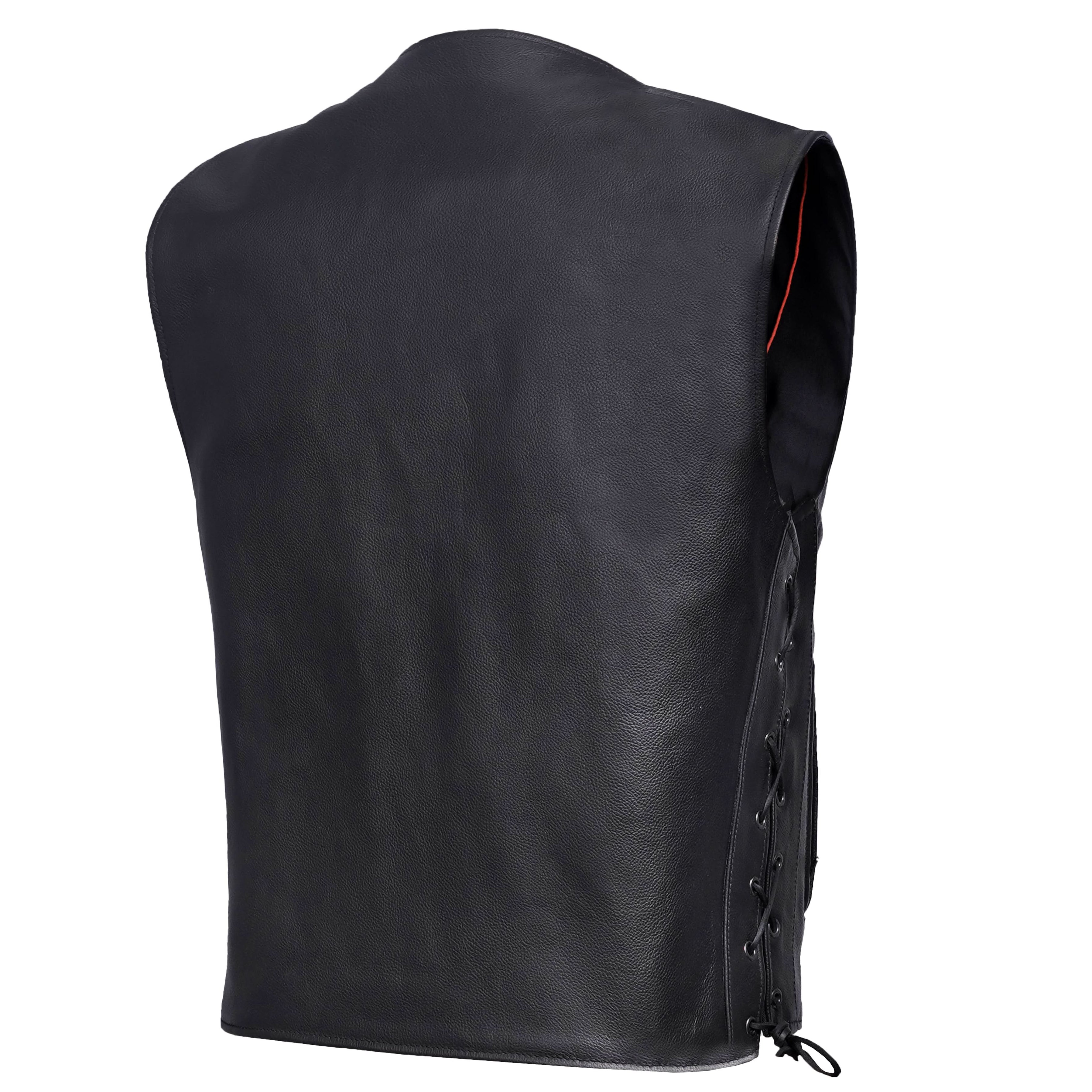 Clubster™ Men's Black  Motorcycle Leather Vest