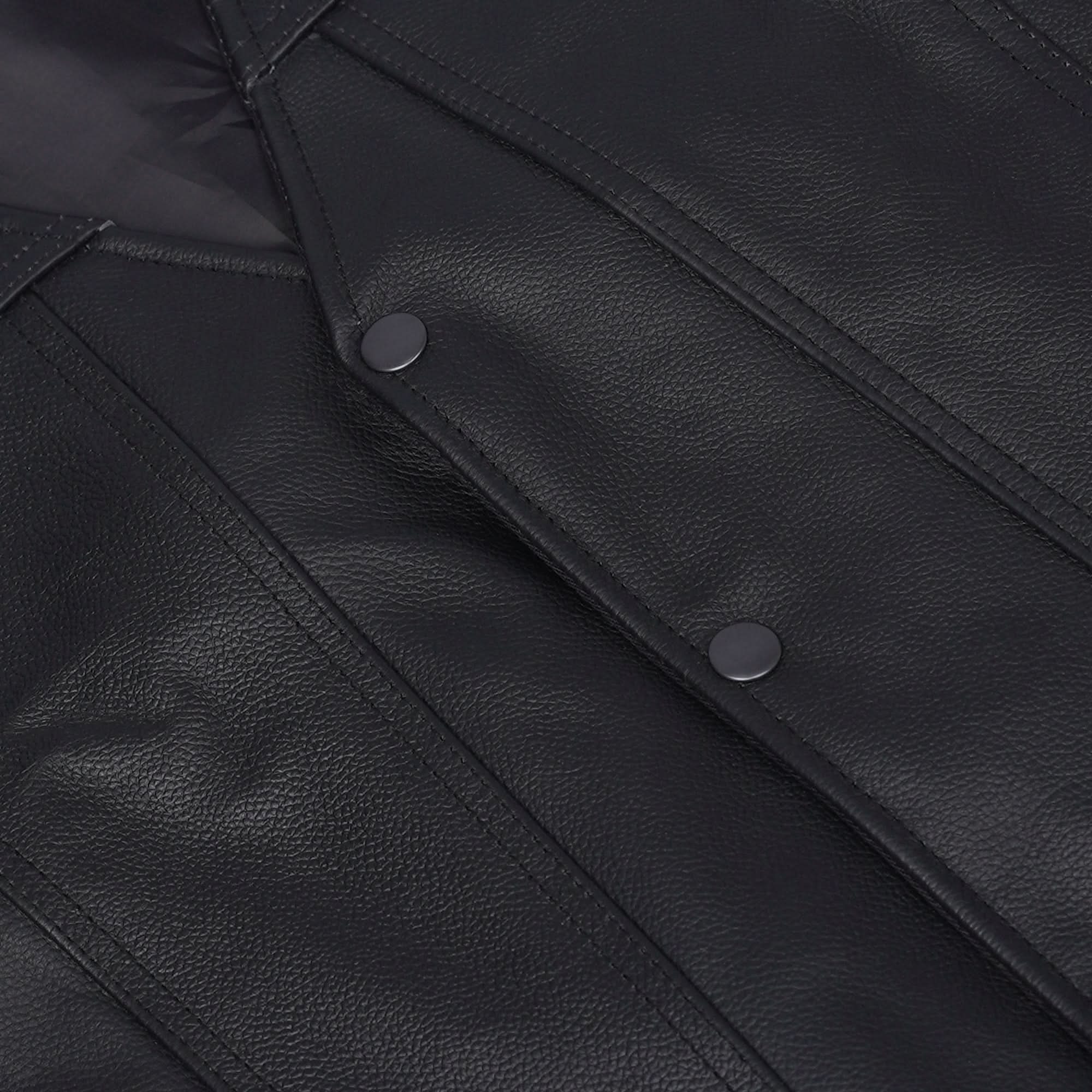 Clubster™ Men's Black  Motorcycle Leather Vest
