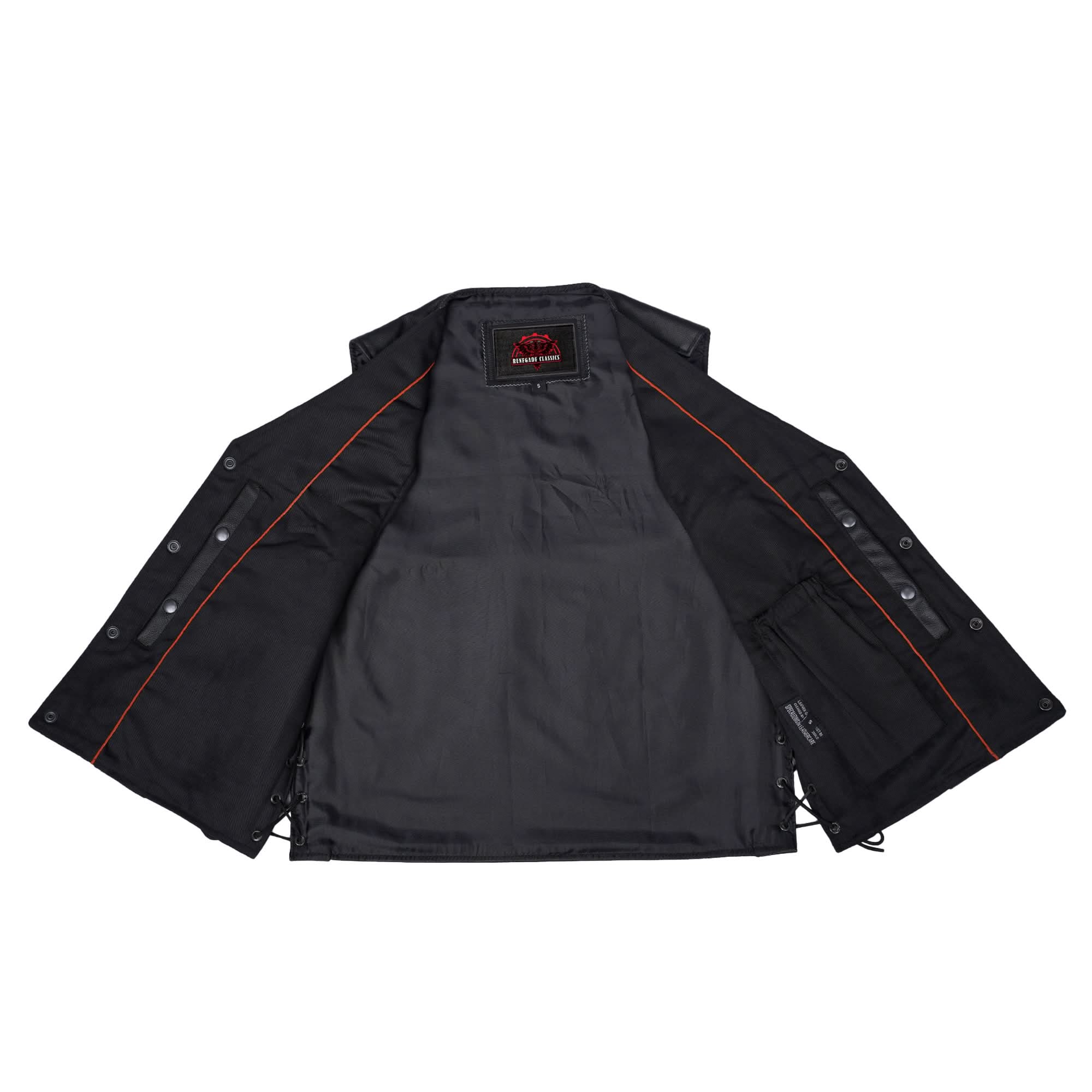 Clubster™ Men's Black  Motorcycle Leather Vest